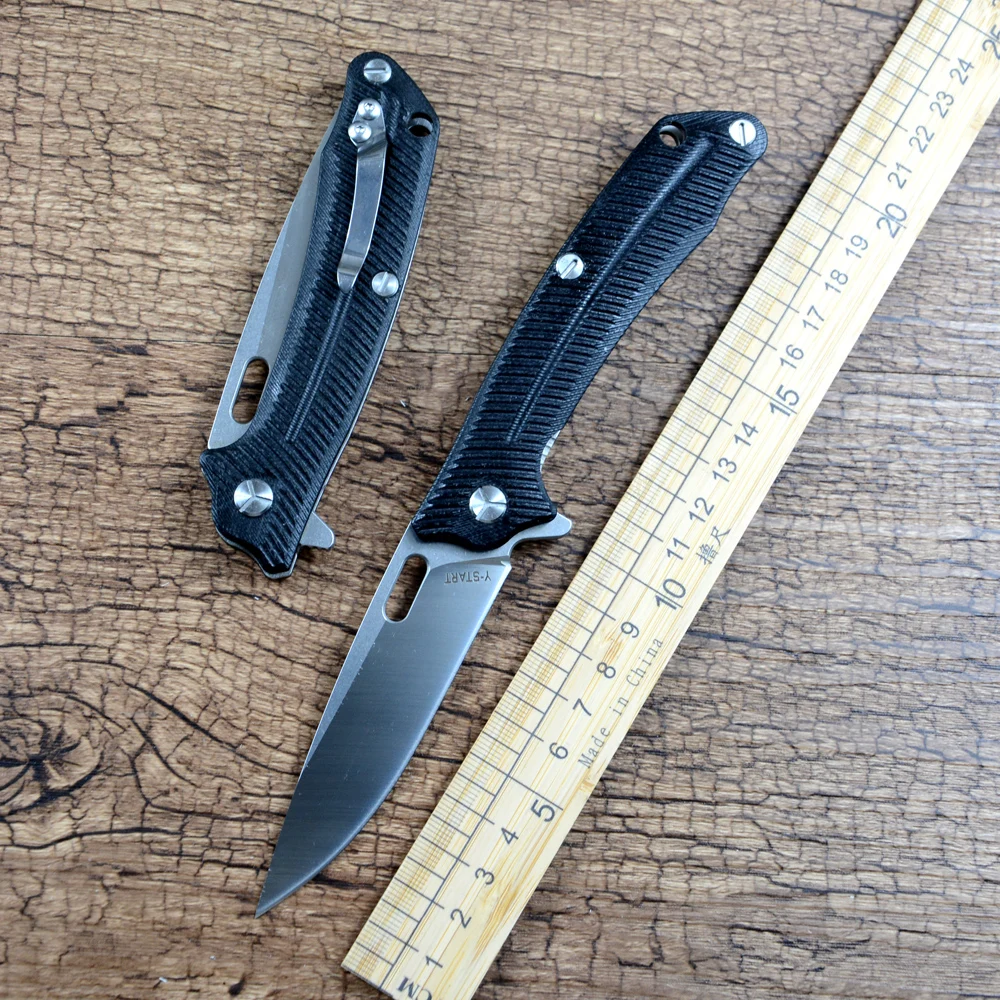 Y-START 440C Blade Flipper Fast Open Folding Pocket Knives Black G10 Handle for Outdoor Camping Gift LK013
Y-START 440C Blade Flipper Fast Open Folding Pocket Knives Black G10 Handle for Outdoor Camping Gift LK013