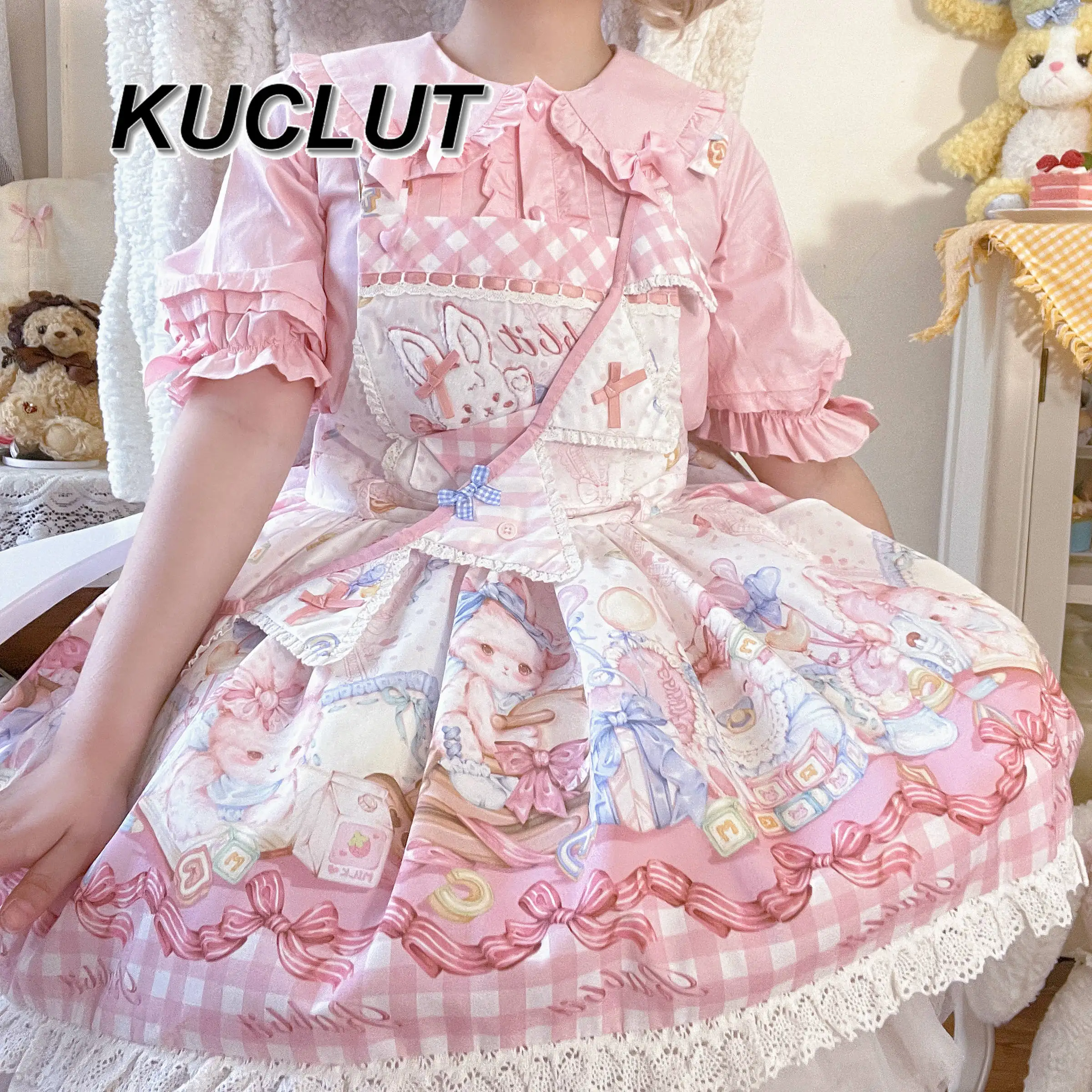 Fashion Lolita Elegant Blouse Female Cute Rabbit Candy Color Doll Collar Bow Short Sleeve Shirt Sweet Summer Women's Tops
Fashion Lolita Elegant Blouse Female Cute Rabbit Candy Color Doll Collar Bow Short Sleeve Shirt Sweet Summer Women's Tops