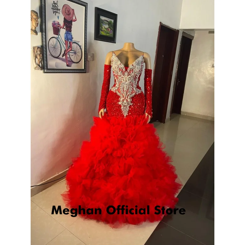 Sparkly Sequin Prom Dresses 2026 For Black Girl Luxury Bead Crystal Sheer Birthday Party Evening Gown Customized
Sparkly Sequin Prom Dresses 2026 For Black Girl Luxury Bead Crystal Sheer Birthday Party Evening Gown Customized