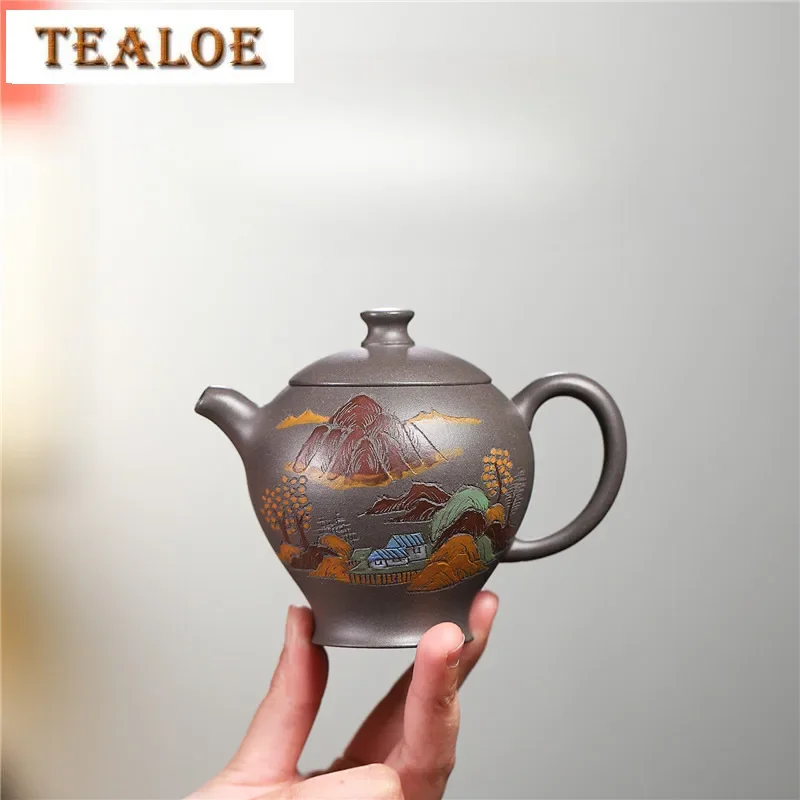 200 мл антикварные чайники из фиолетовой глины Исин, пейзажный горшок ручной работы, сырая руда, гипертермия, лазурная грязевая чайница, чайник, чайный сервиз Zisha, чайный сервиз 
200 мл антикварные чайники из фиолетовой глины Исин, пейзажный горшок ручной работы, сырая руда, гипертермия, лазурная грязевая чайница, чайник, чайный сервиз Zisha, чайный сервиз