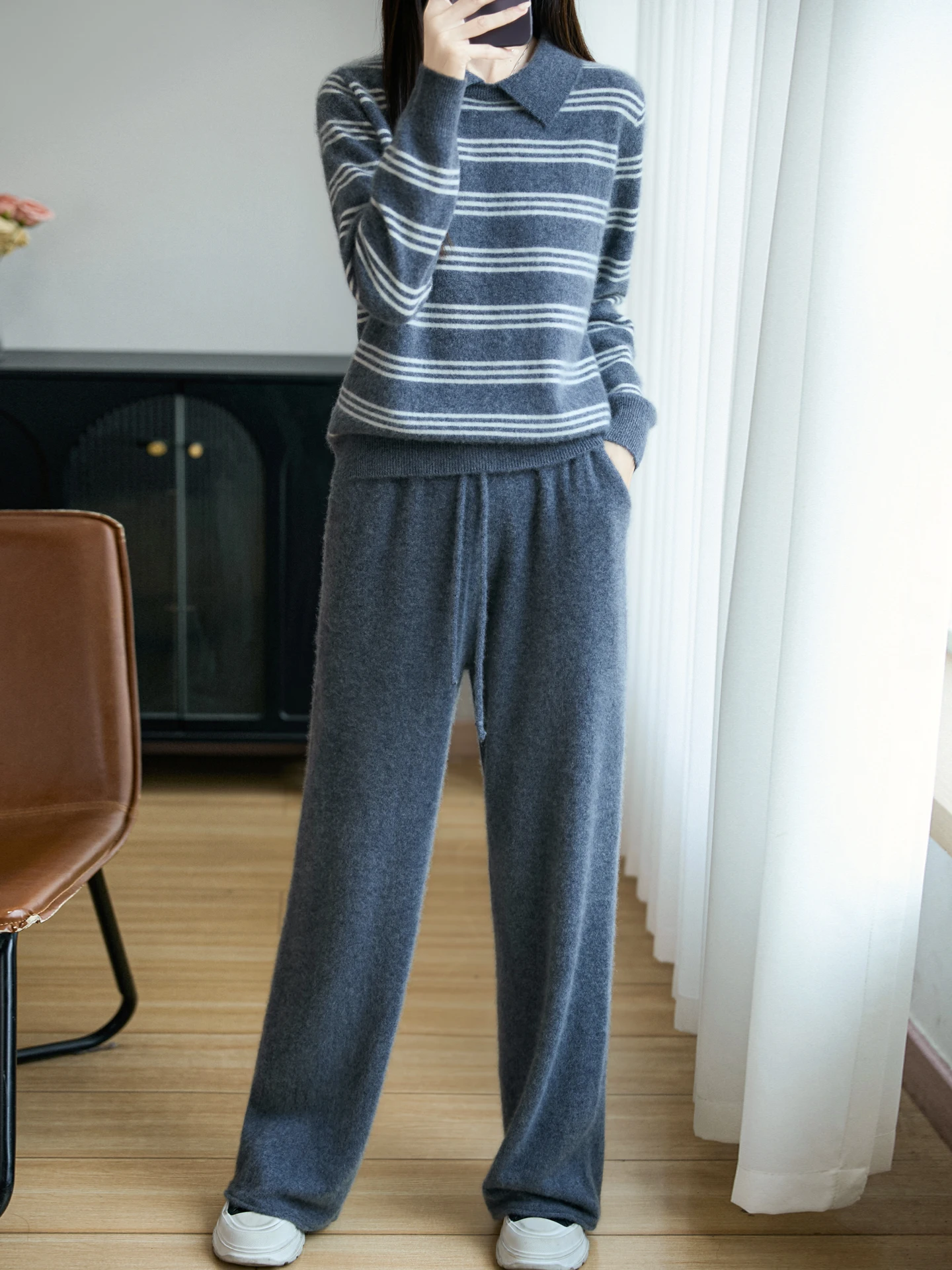 Classic Autumn Winter Woman Sweater Elegant Female 100% Merino Wool Knitwear Polo Collar Pullover Lady Long Sleeve Clothing Tops
Classic Autumn Winter Woman Sweater Elegant Female 100% Merino Wool Knitwear Polo Collar Pullover Lady Long Sleeve Clothing Tops