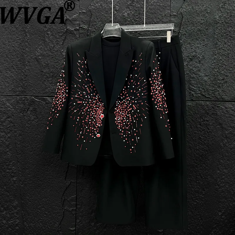 WVGA весна осень новый мужской модный блейзер с тяжелыми бриллиантами нишевый шикарный повседневный корейский прямой костюм брюки комплект из двух предметов Ins Y2K W17643
WVGA весна осень новый мужской модный блейзер с тяжелыми бриллиантами нишевый шикарный повседневный корейский прямой костюм брюки комплект из двух предметов Ins Y2K W17643