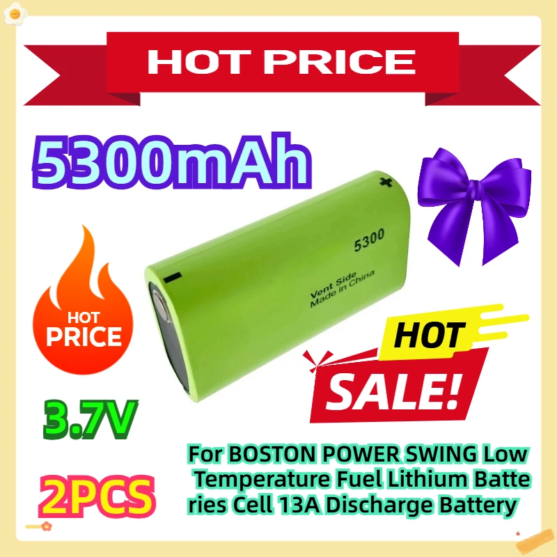 For BOSTON POWER SWING Low Temperature Fuel Lithium Batteries Cell 13A Discharge Battery 5300mAh 3.7V 2pcs
For BOSTON POWER SWING Low Temperature Fuel Lithium Batteries Cell 13A Discharge Battery 5300mAh 3.7V 2pcs