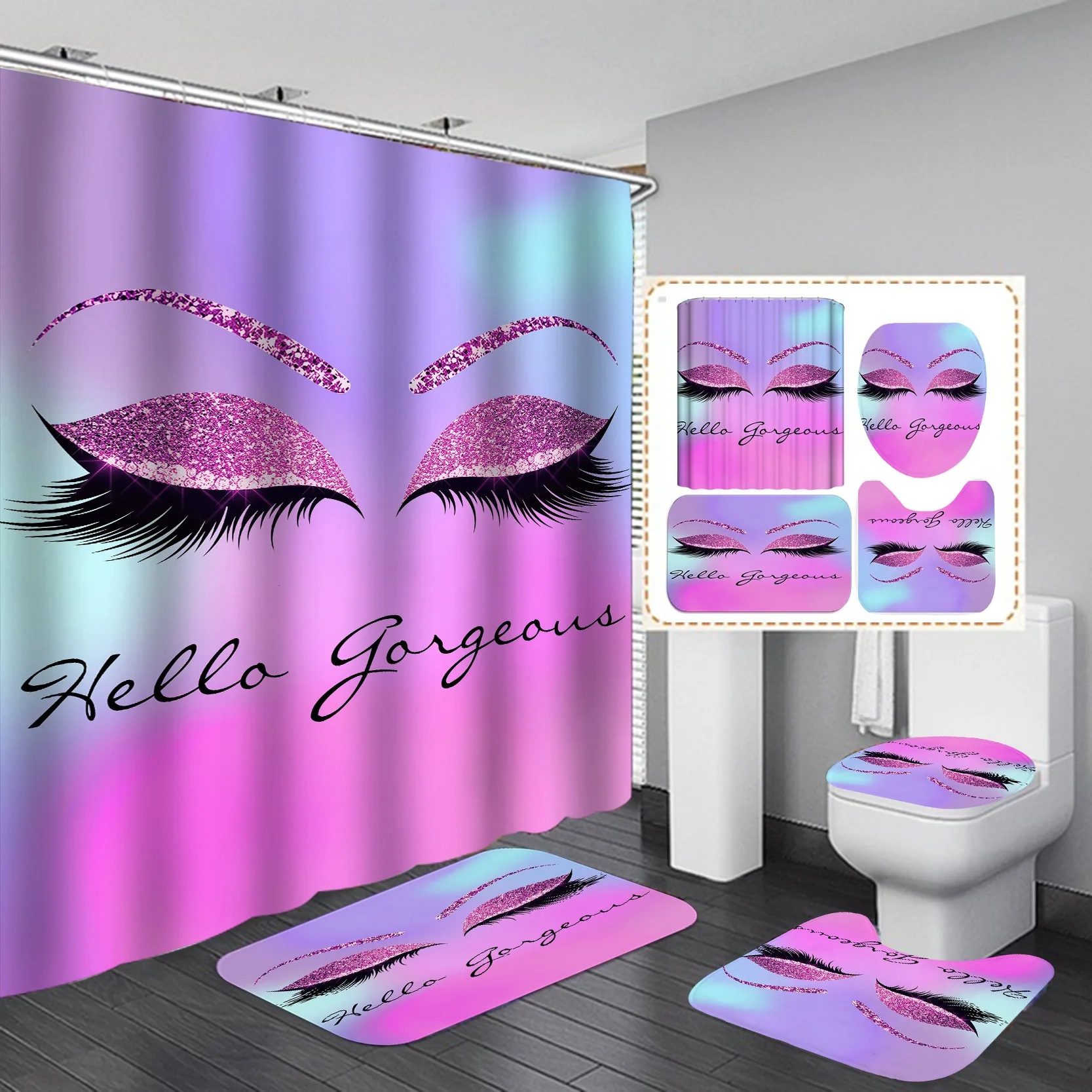 1/3/4pcs Shower Curtain 3D Print Polyester Curtain for Bathroom Decor 4pcs Set Toilet Seat Cover Bathroom/U-shaped Floor Mat
1/3/4pcs Shower Curtain 3D Print Polyester Curtain for Bathroom Decor 4pcs Set Toilet Seat Cover Bathroom/U-shaped Floor Mat