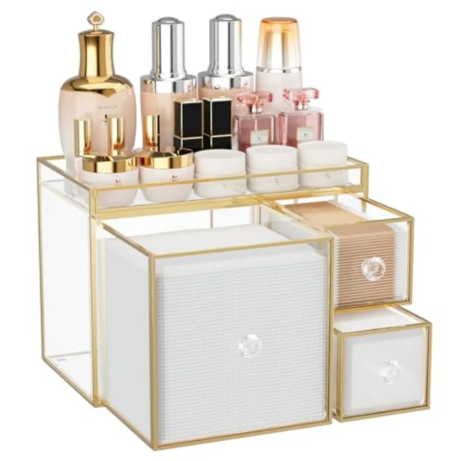 Tempered Glass Face Towel Holder with 3 Drawers Bathroom Vanity Organizer for Disposable Face Towels Cotton Pads Swabs and Skin
Tempered Glass Face Towel Holder with 3 Drawers Bathroom Vanity Organizer for Disposable Face Towels Cotton Pads Swabs and Skin