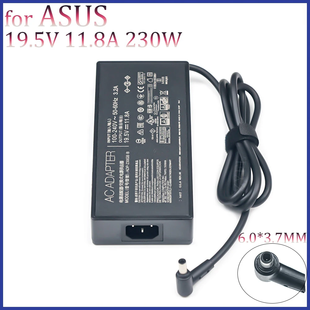 Laptop Adapter 19.5V 11.8A 230W 6.0*3.7mm ADP-230GB B AC Power Charger For ASUS ROG Strix G531GV-DB76
Laptop Adapter 19.5V 11.8A 230W 6.0*3.7mm ADP-230GB B AC Power Charger For ASUS ROG Strix G531GV-DB76