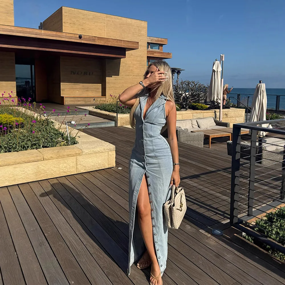 Elegant Wrap Waist Cowl Neck Denim Dress for Women 2025 French Tea Party Button Down Long Maxi Dress Retro Chic
Elegant Wrap Waist Cowl Neck Denim Dress for Women 2025 French Tea Party Button Down Long Maxi Dress Retro Chic