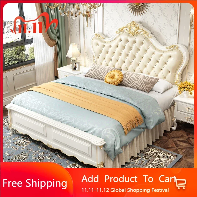 Luxury European Elegant Double Bed Frame Storage Pretty Luxury White Bed Loft Villa Service Creative Muebles Unique Furniture
Luxury European Elegant Double Bed Frame Storage Pretty Luxury White Bed Loft Villa Service Creative Muebles Unique Furniture