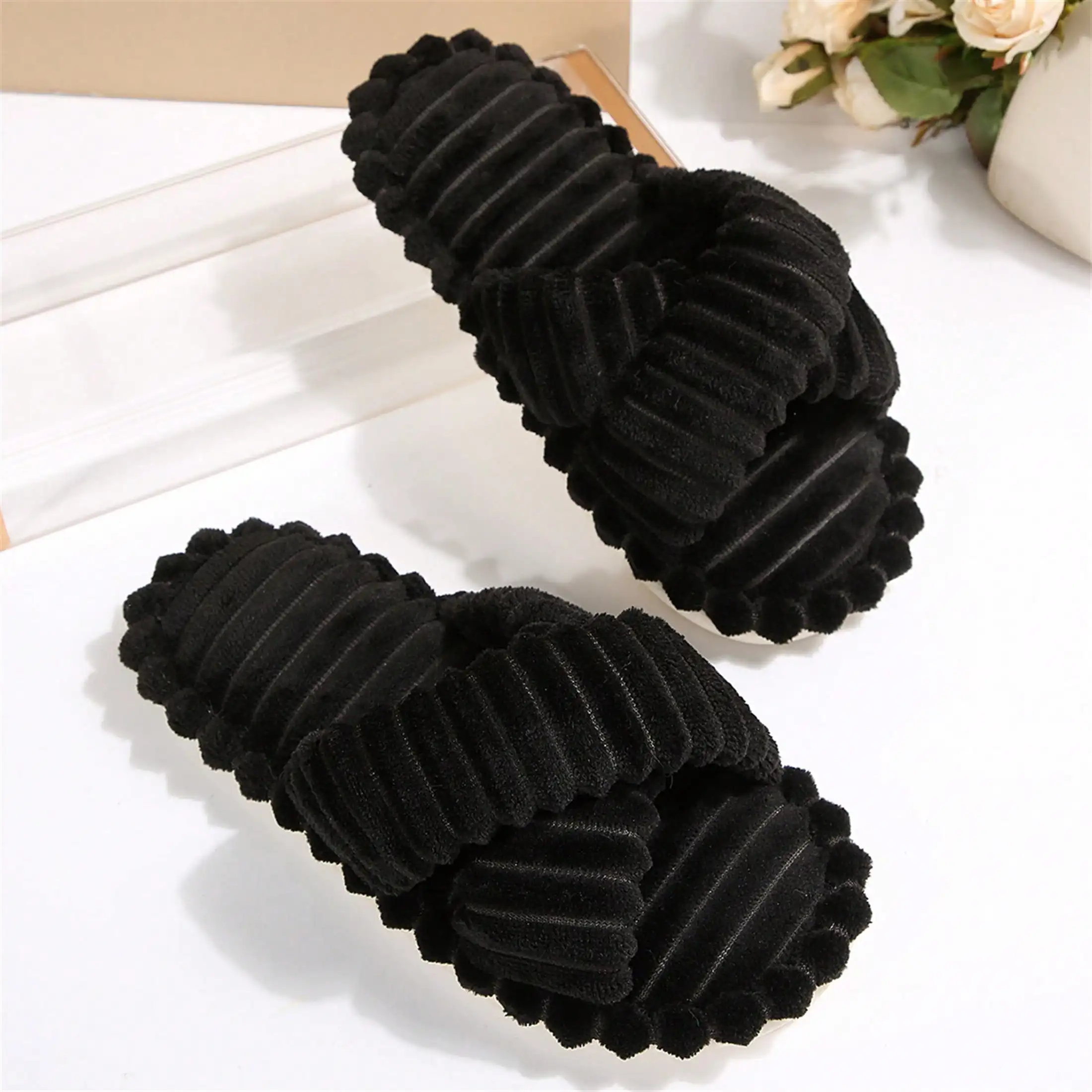 Slippers For Women Autumn Winter Comfortable Memory Foam Open Toe Slide Shoes Cotton Fuzzy Indoor Bedroom House Slippers
Slippers For Women Autumn Winter Comfortable Memory Foam Open Toe Slide Shoes Cotton Fuzzy Indoor Bedroom House Slippers