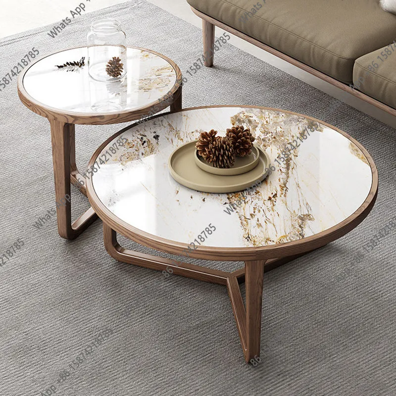 Slate coffee table Nordic all solid wood size round combination small apartment living room designer
Slate coffee table Nordic all solid wood size round combination small apartment living room designer