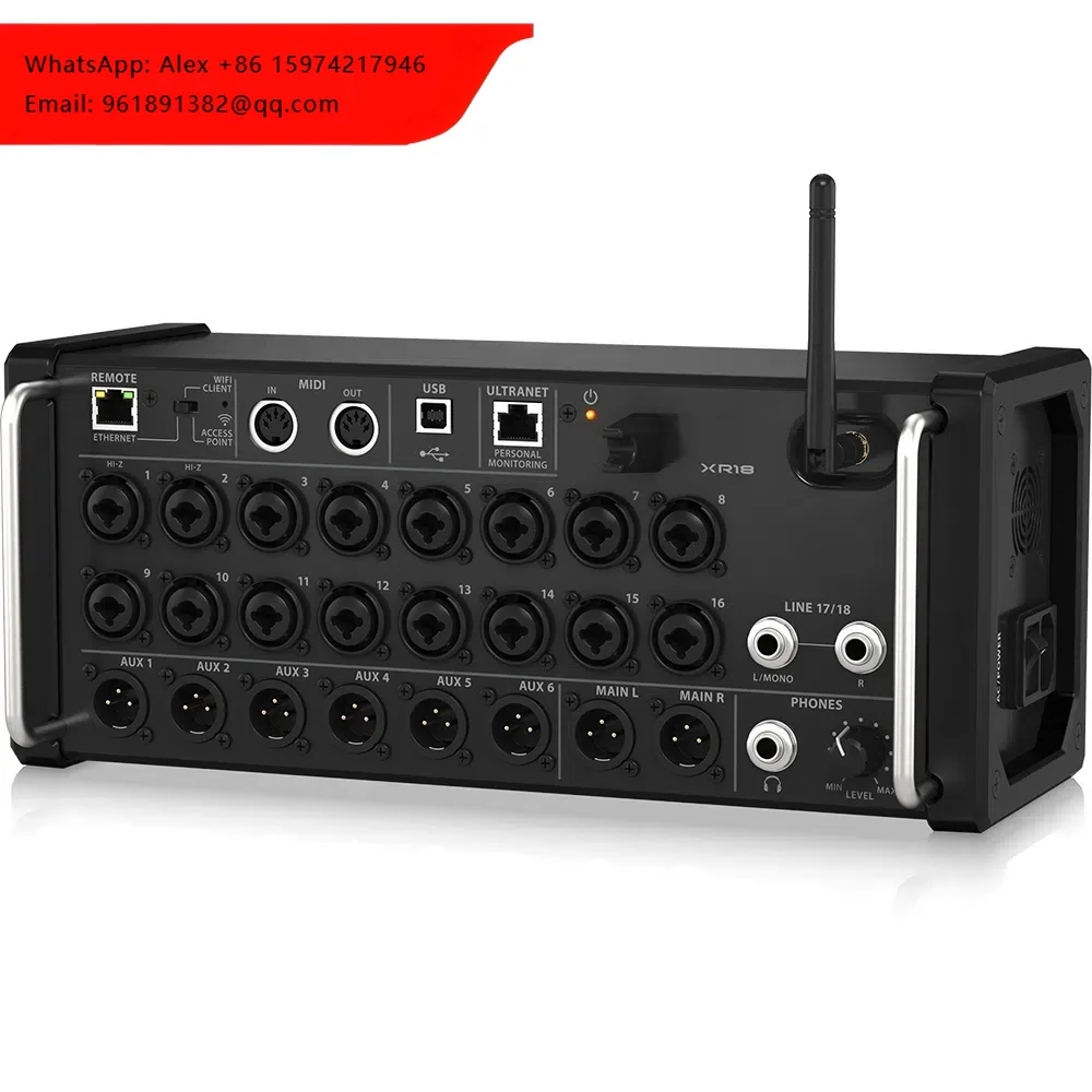 XR18 Digital 18-Channel Integrated Wi-Fi Router Rack Mixer With Preamps Metal Construction
XR18 Digital 18-Channel Integrated Wi-Fi Router Rack Mixer With Preamps Metal Construction