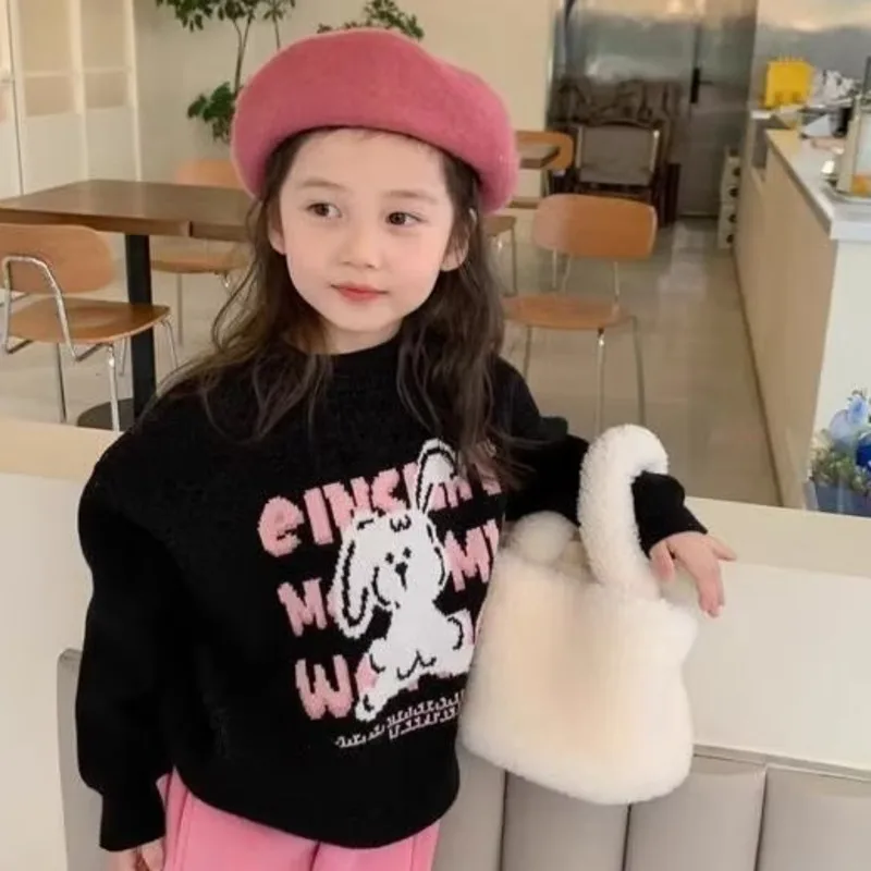 Girls Korean Cute Sweater Knitwear Autumn/Winter New Cartoon Versatile Rabbit Pullover Girl Baby Top
Girls Korean Cute Sweater Knitwear Autumn/Winter New Cartoon Versatile Rabbit Pullover Girl Baby Top