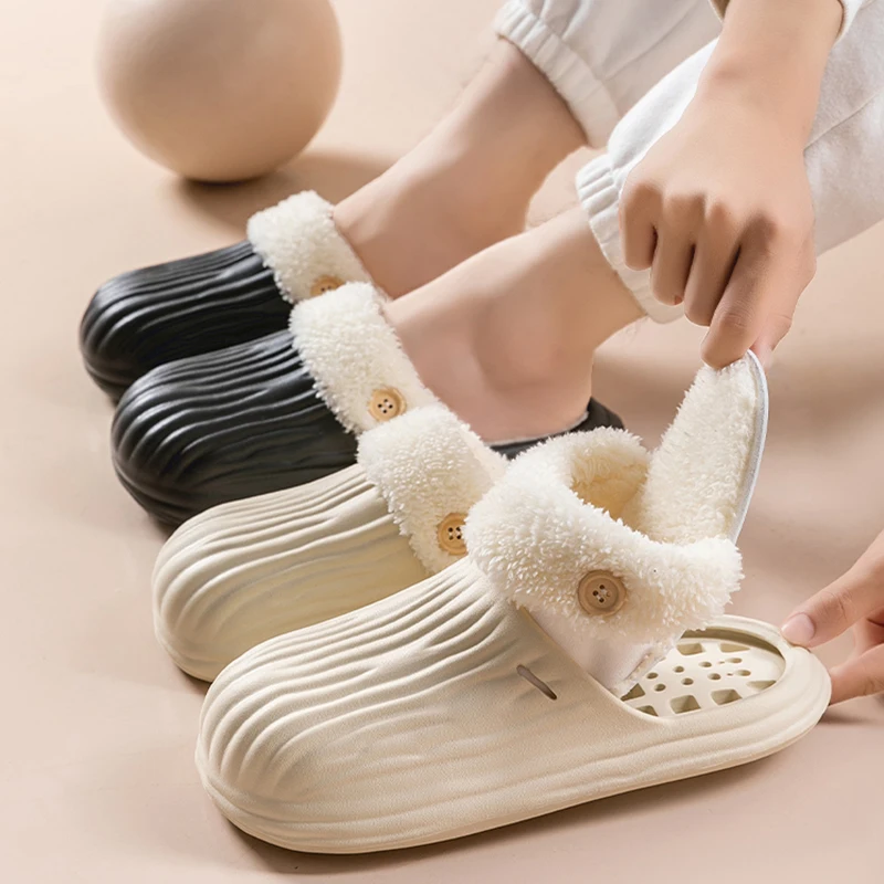 Women's Warm Plush Winter House Slippers Detachable Non Slip Soft Sole Couple Cotton Shoes Woman Waterproof Fur Lining Slippers
Women's Warm Plush Winter House Slippers Detachable Non Slip Soft Sole Couple Cotton Shoes Woman Waterproof Fur Lining Slippers