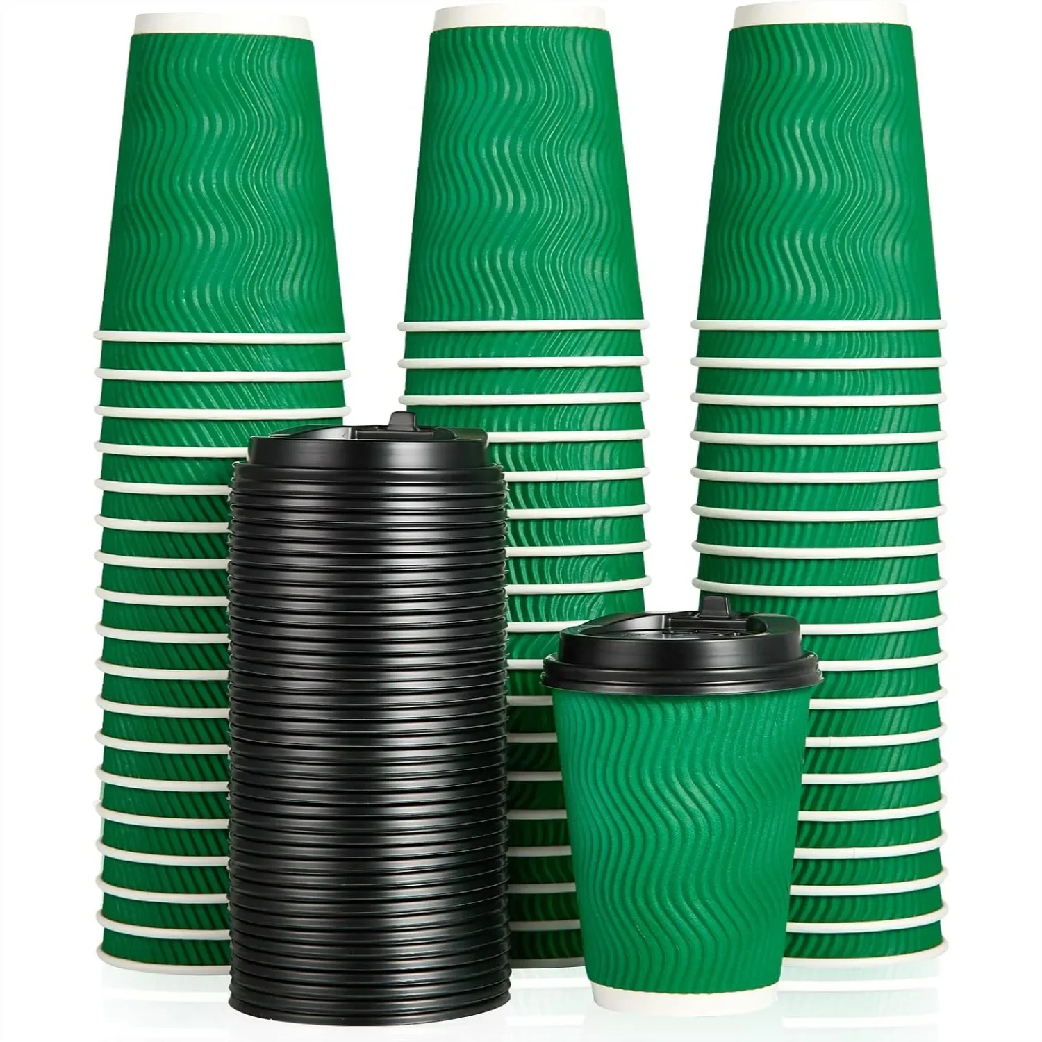 100 Pack 12 oz Disposable Coffee Cups with Lids, Insulated Ripple Wall Paper Hot Drink Cups
100 Pack 12 oz Disposable Coffee Cups with Lids, Insulated Ripple Wall Paper Hot Drink Cups