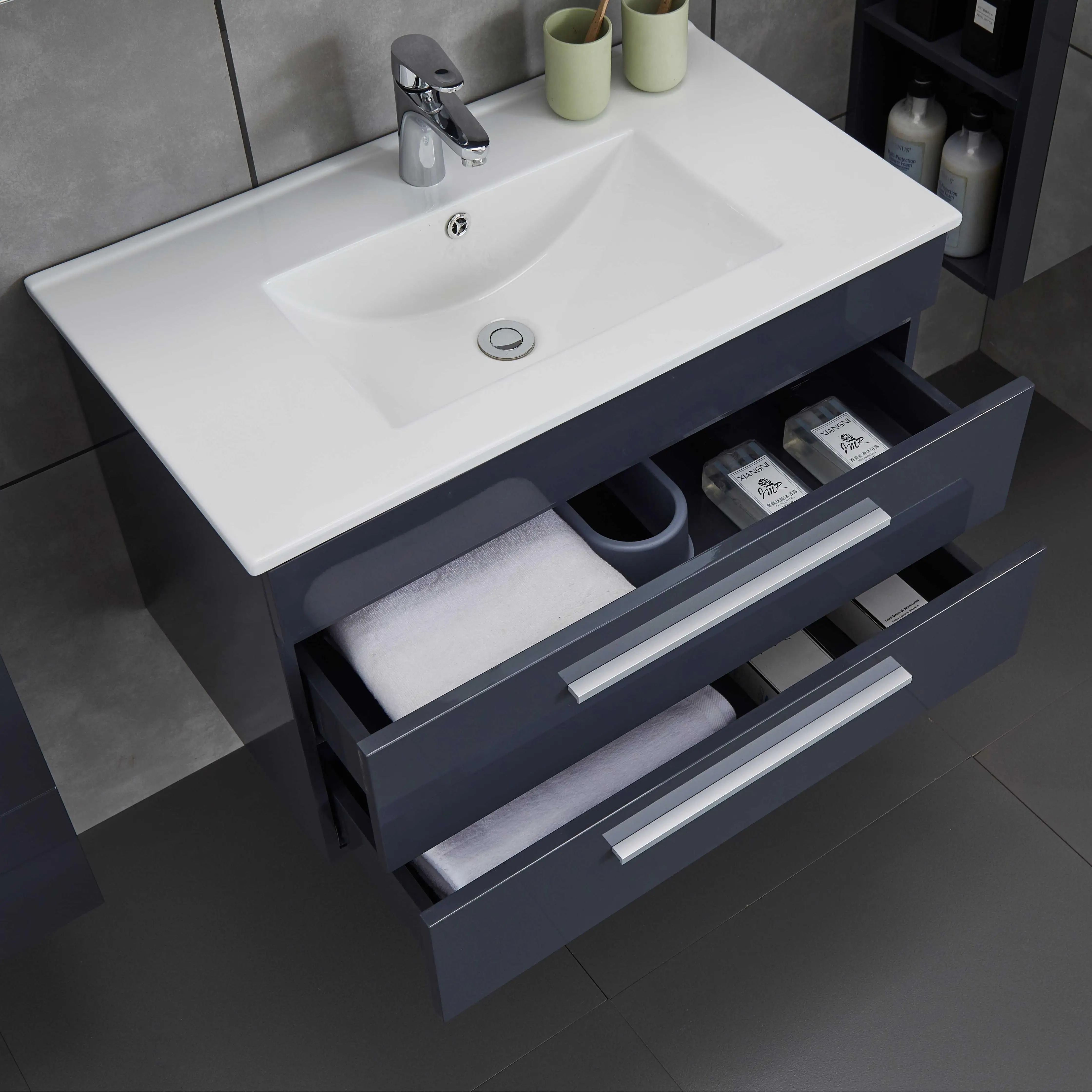800mm 2-Drawer Storage Modern Wall Hung Bathroom Vanity Ceramic Basin Mirror Cabinet With Side Cabinets Painted PVC/MDF Optionpr
800mm 2-Drawer Storage Modern Wall Hung Bathroom Vanity Ceramic Basin Mirror Cabinet With Side Cabinets Painted PVC/MDF Optionpr