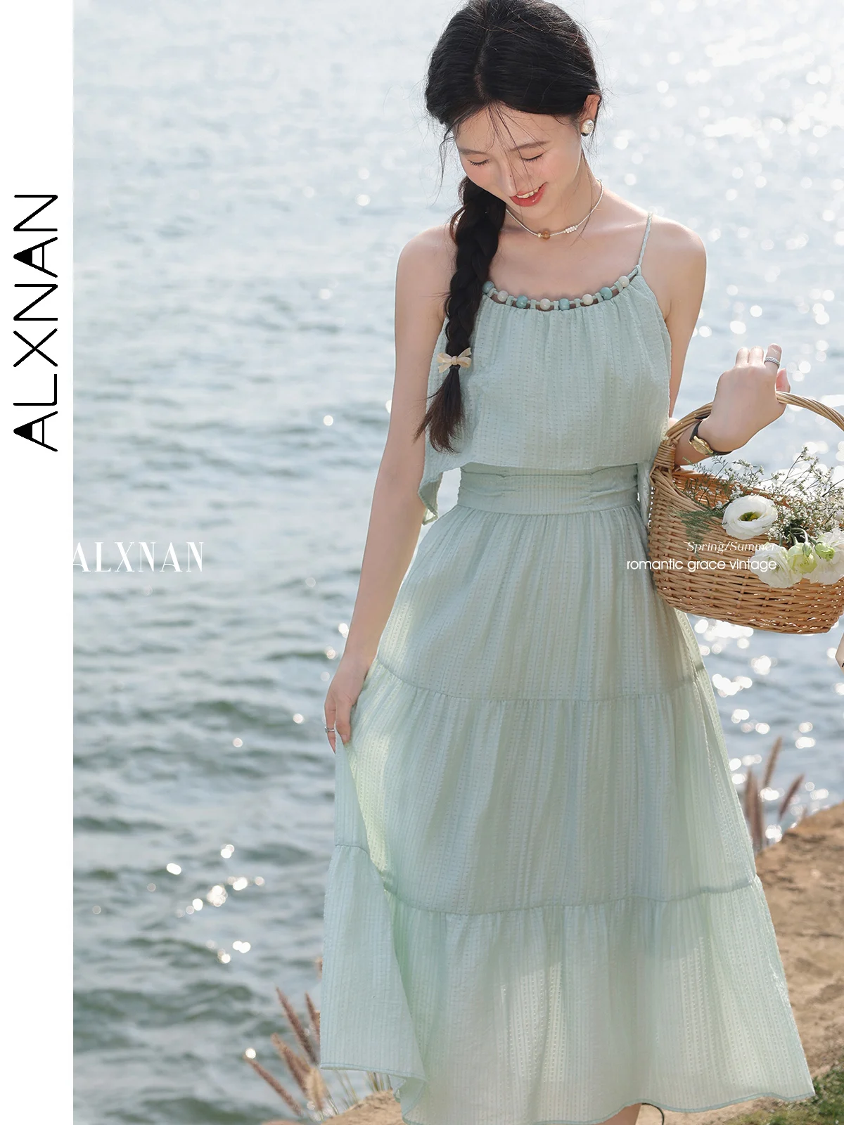 ALXNAN Women's Long Dress Green Elegant A-line Holiday Midi Dress 2025 Summer Casual Sweet Beach Party Ladies Clothing L55560
ALXNAN Women's Long Dress Green Elegant A-line Holiday Midi Dress 2025 Summer Casual Sweet Beach Party Ladies Clothing L55560