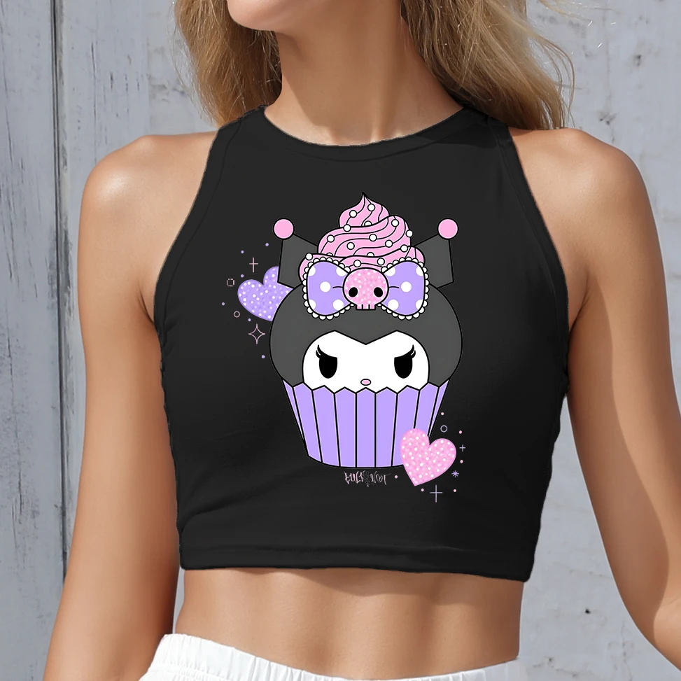 KAWAII CLOTHES Round Neck Tank Top Cartoon Kuromi Print Tight Fit Women's Summer Vest Sizes S-XL Female SUMMER CLOTHES
KAWAII CLOTHES Round Neck Tank Top Cartoon Kuromi Print Tight Fit Women's Summer Vest Sizes S-XL Female SUMMER CLOTHES