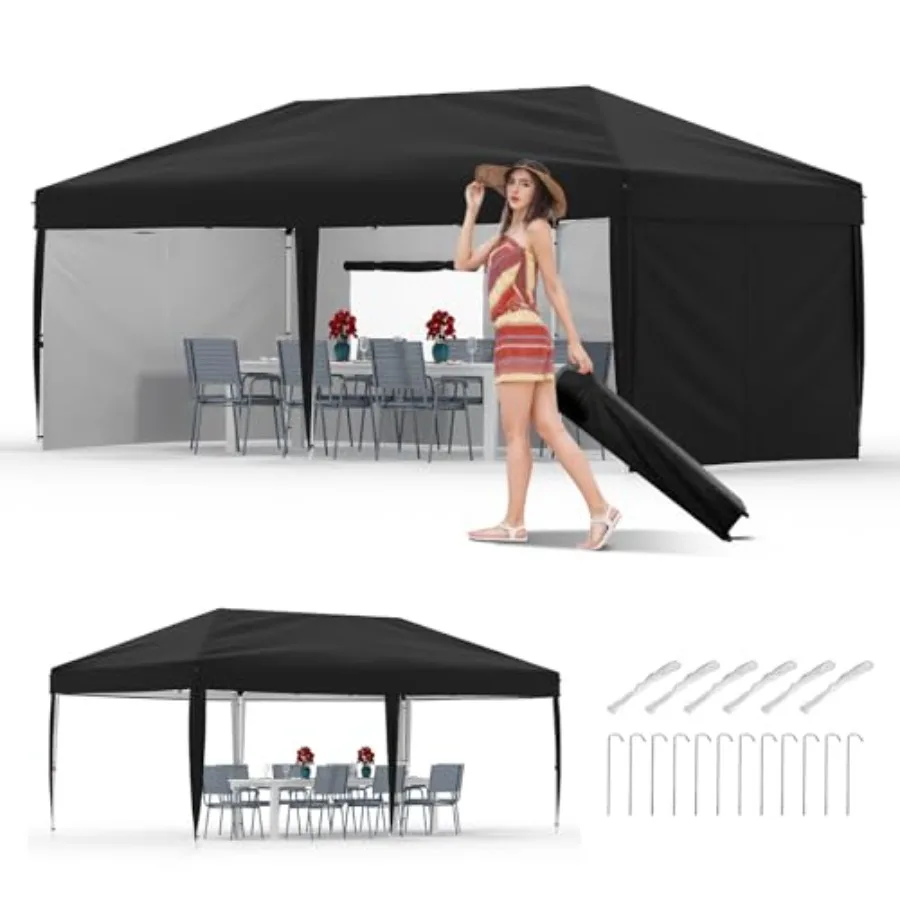 Beach pop-up canopy tent with 4 sidewalls, heavy-duty silver-coated polyester top, black color, one-push setup, 3-height adjust
Beach pop-up canopy tent with 4 sidewalls, heavy-duty silver-coated polyester top, black color, one-push setup, 3-height adjust