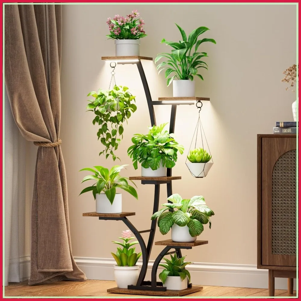 6-Tier Metal Plant Stand with Grow Light, 45" Indoor Shelf for Living Room Balcony Bedroom, Black
6-Tier Metal Plant Stand with Grow Light, 45" Indoor Shelf for Living Room Balcony Bedroom, Black