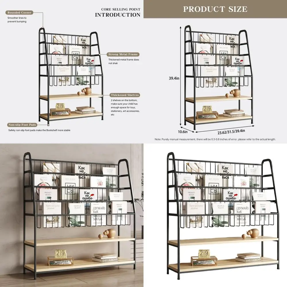 Children's Metal Book and Toy Organizer Shelf, Storage Rack for Living Room, Bedroom, Office (Black, 39.4 Length)
Children's Metal Book and Toy Organizer Shelf, Storage Rack for Living Room, Bedroom, Office (Black, 39.4 Length)