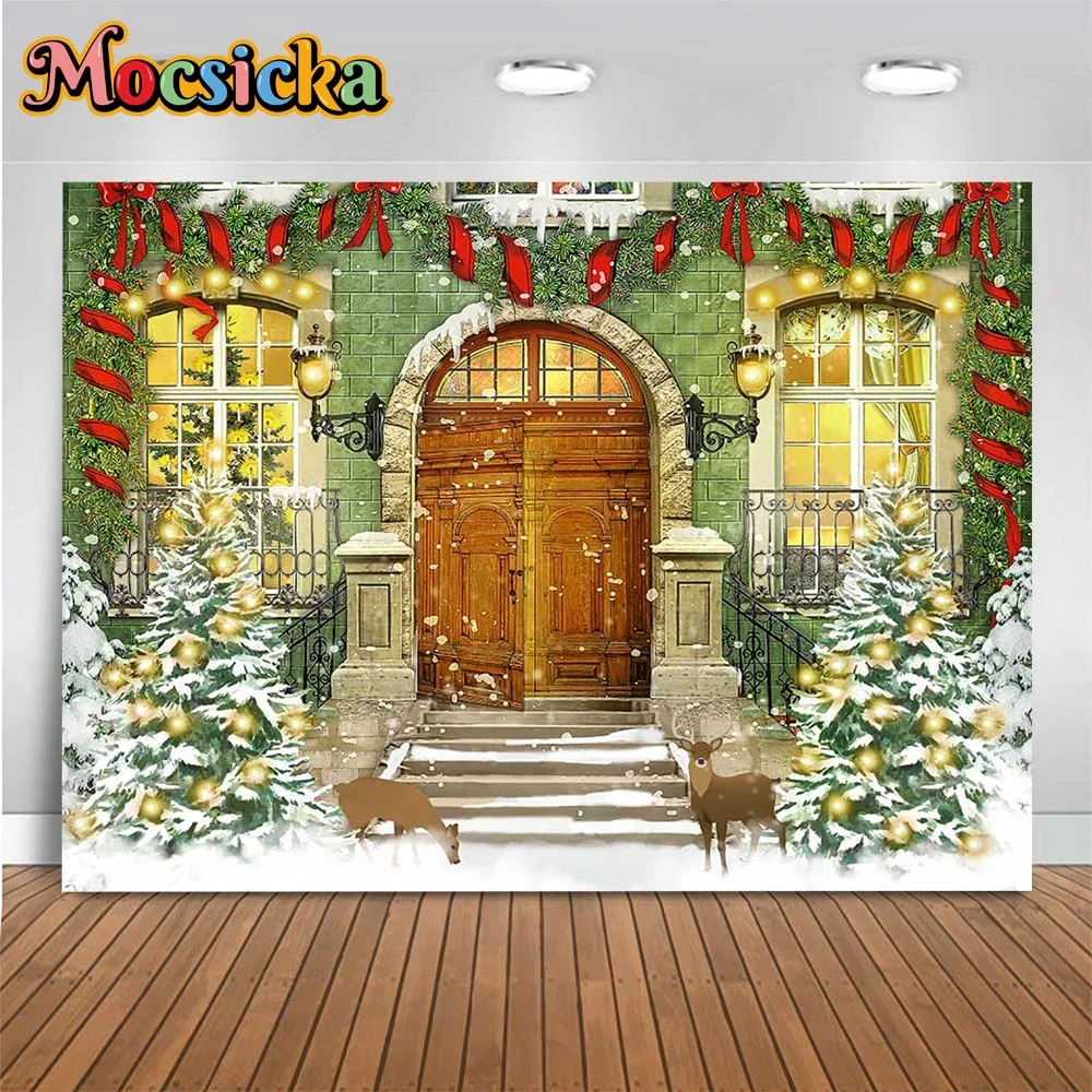 Winter House Background Vintage Green Oil Painting Texture Backdrop Christmas Tree Door Snowflake Decor Deer Baby Portrait Photo
Winter House Background Vintage Green Oil Painting Texture Backdrop Christmas Tree Door Snowflake Decor Deer Baby Portrait Photo