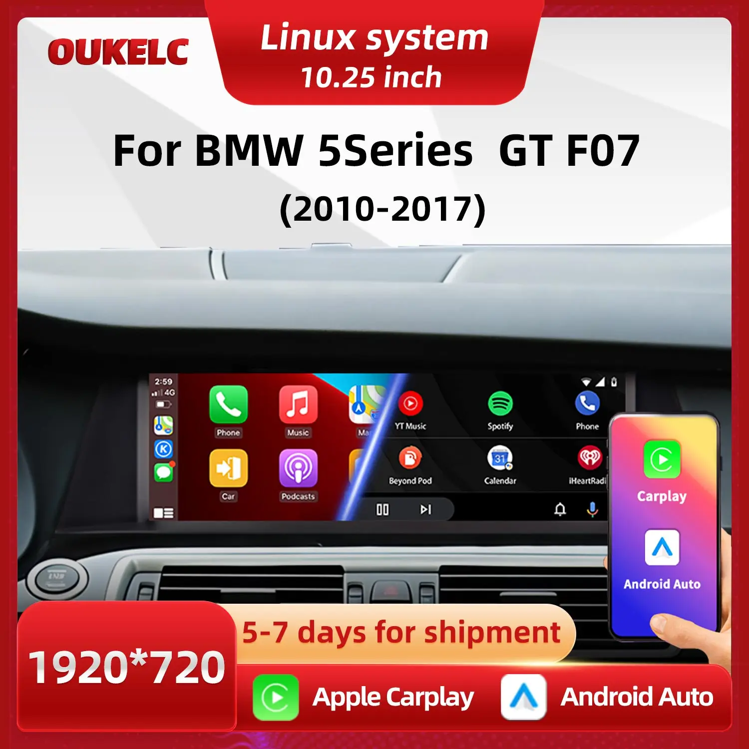 Wireless Carplay For BMW 5 Serie GT F07 CIC NBT Car Play Multimedia Video Player Android Auto Touch Screen BT Navigation Monitor
Wireless Carplay For BMW 5 Serie GT F07 CIC NBT Car Play Multimedia Video Player Android Auto Touch Screen BT Navigation Monitor