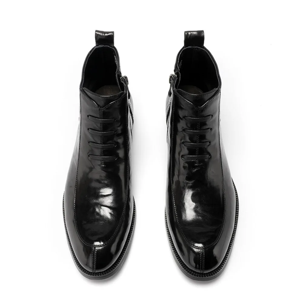 New Fashion British Style Men Boots Genuine Fetlock Cowhide Hand Crinkled Leather High Top Ankle Boots
New Fashion British Style Men Boots Genuine Fetlock Cowhide Hand Crinkled Leather High Top Ankle Boots