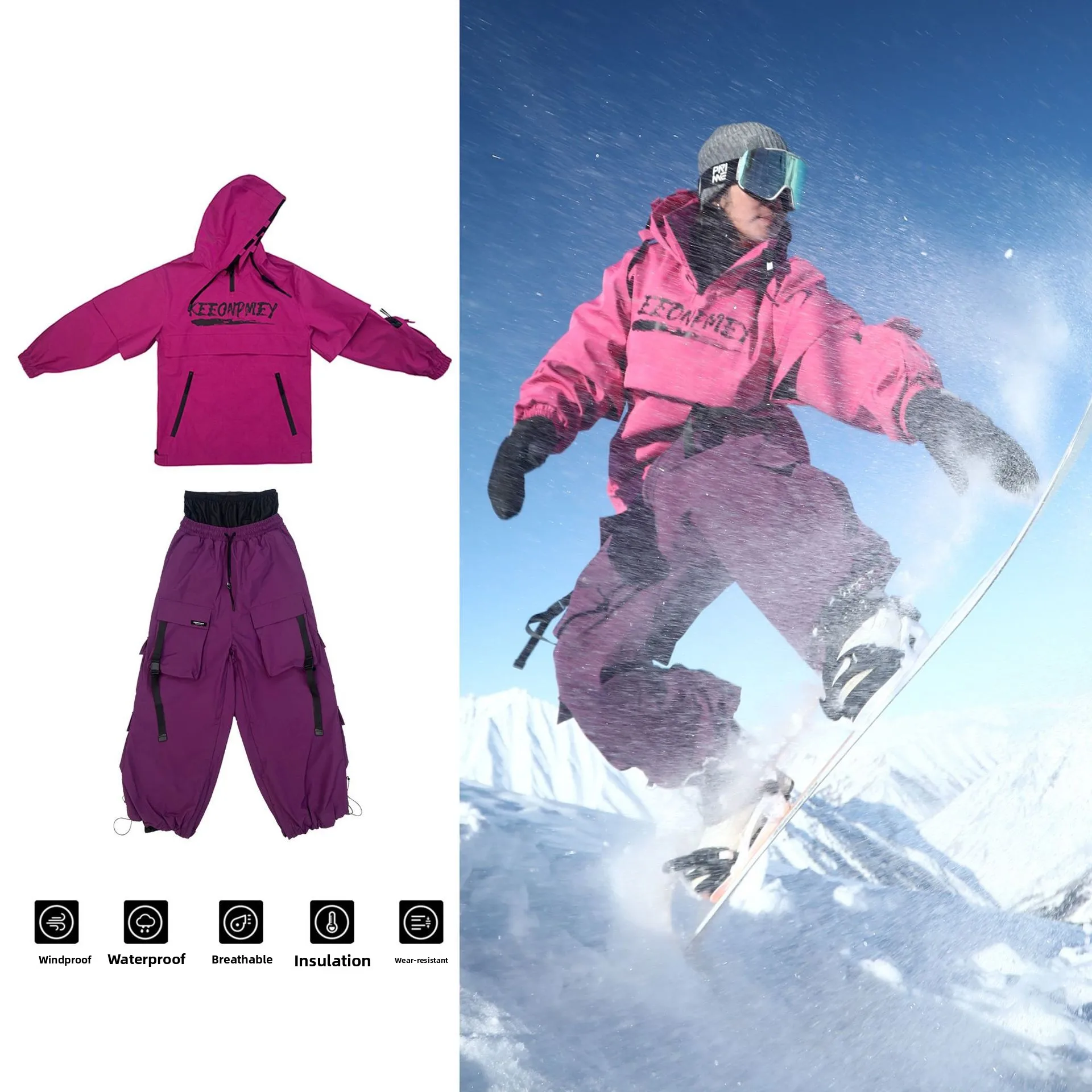 American Heavyweight Violet Sports Set Ski Pants Waterproof Thiened Warm Snow Pants for Men And Women Winter Outdoor Gear
American Heavyweight Violet Sports Set Ski Pants Waterproof Thiened Warm Snow Pants for Men And Women Winter Outdoor Gear