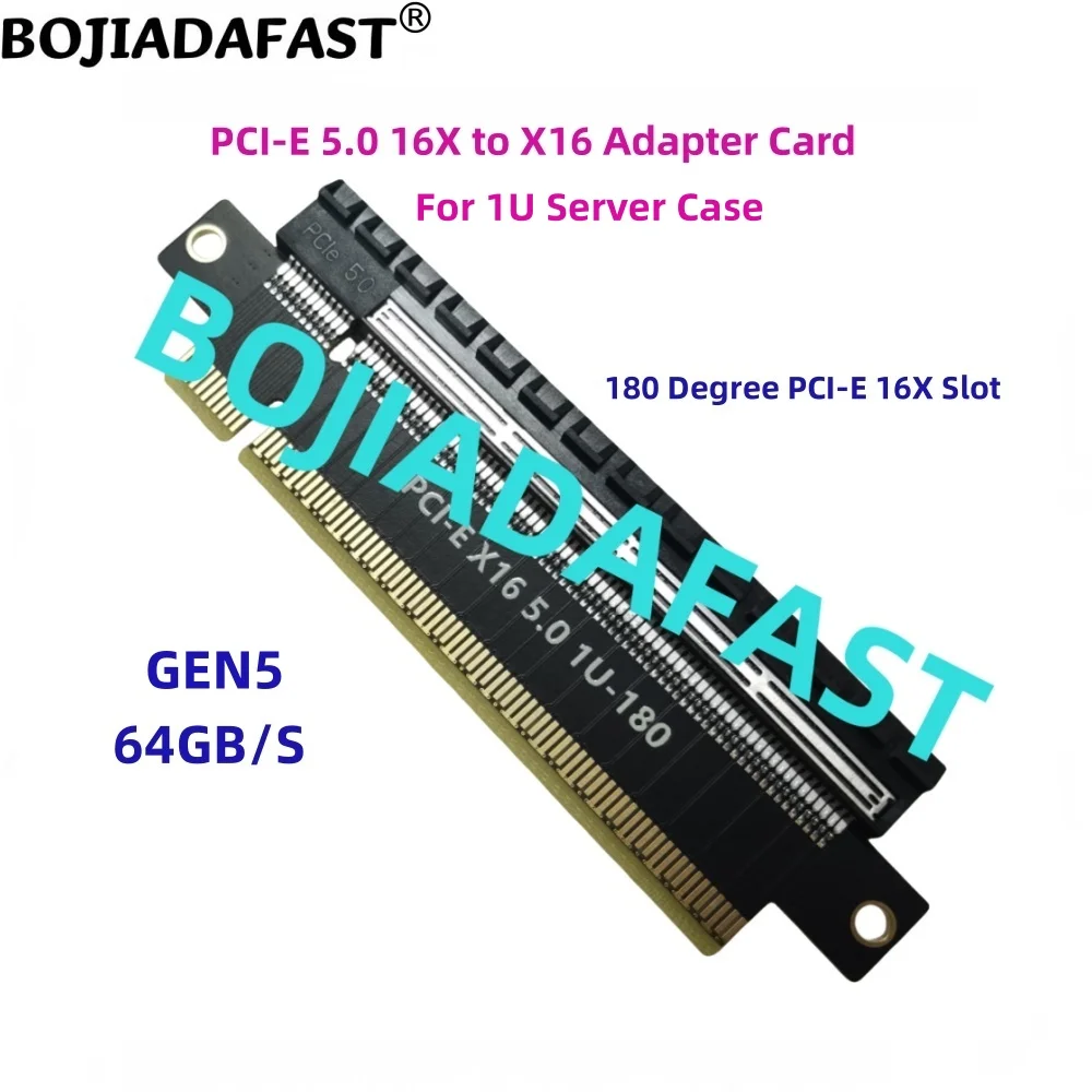 180 Degree GEN5 PCI-E 5.0 16X Slot to PCIe X16 Adapter Card 64GB/S For 1U Server Computer Case
180 Degree GEN5 PCI-E 5.0 16X Slot to PCIe X16 Adapter Card 64GB/S For 1U Server Computer Case