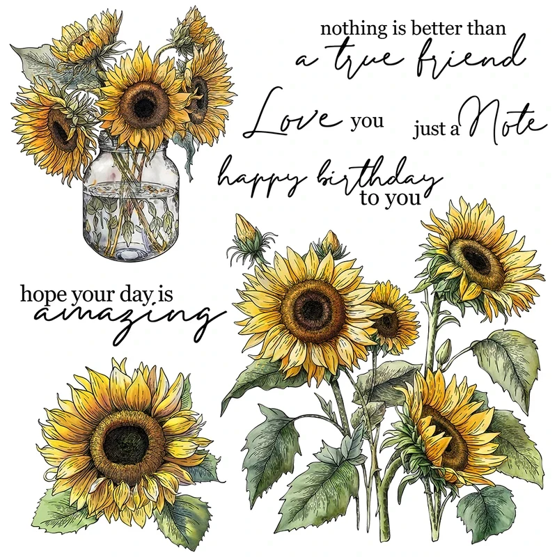 Blooming Sunflowers Sunshine Cutting Dies Clear Stamps DIY Scrapbooking Metal Dies Silicone Stamps For Cards Albums
Blooming Sunflowers Sunshine Cutting Dies Clear Stamps DIY Scrapbooking Metal Dies Silicone Stamps For Cards Albums