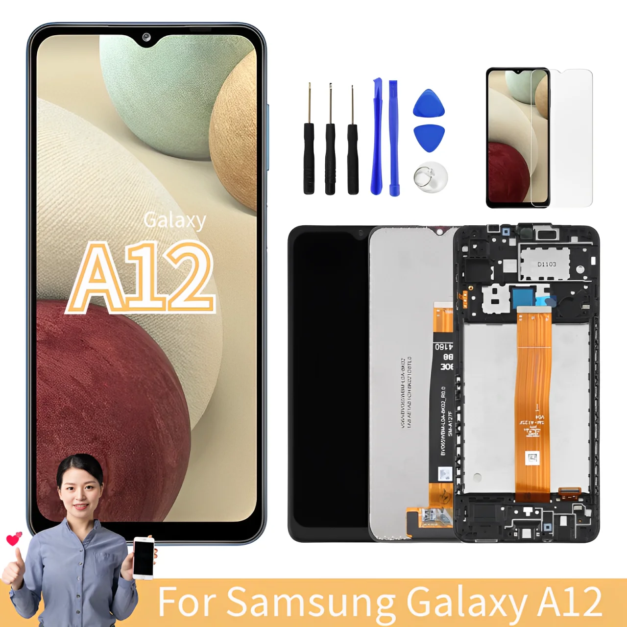 ЖК-дисплей для Samsung Galaxy A12, Оригинальный Женский/DSN A125U A127F A127M, сенсорный экран с цифровым преобразователем a12, сменный экран LCD6.5"
ЖК-дисплей для Samsung Galaxy A12, Оригинальный Женский/DSN A125U A127F A127M, сенсорный экран с цифровым преобразователем a12, сменный экран LCD6.5"