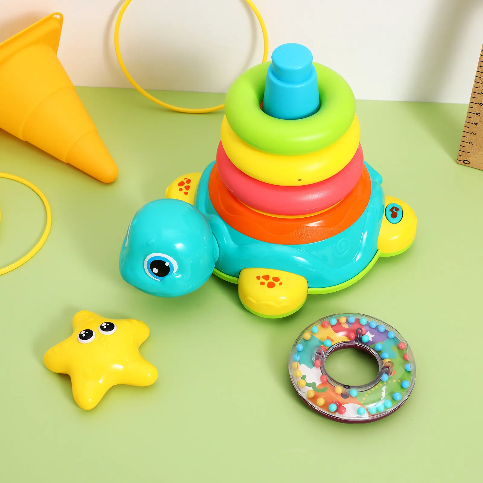 1pcs Baby Turtle Stacker Musical Light Up Infant Educational Ring Toddler Developmental Sensory Play Stackable Plastic Animal
1pcs Baby Turtle Stacker Musical Light Up Infant Educational Ring Toddler Developmental Sensory Play Stackable Plastic Animal