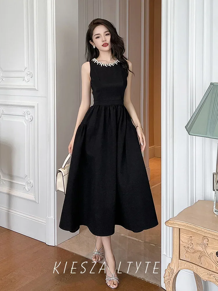 2024 new Vintage Women Fashion Dress Solid Color Black Elegant Evening Party Casual Ofiice Lady Midi Dresses Summer High Quality
2024 new Vintage Women Fashion Dress Solid Color Black Elegant Evening Party Casual Ofiice Lady Midi Dresses Summer High Quality