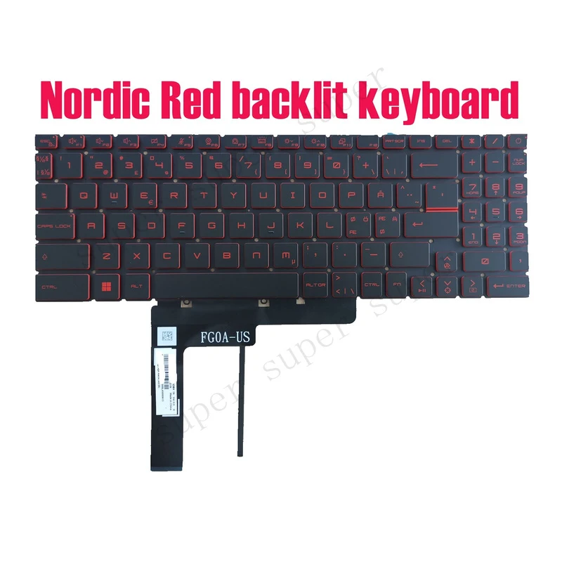 SSS+ Nordic Red backlit keyboard for MSI S1N-3EDN2Y2-D10 NSK-FG0DBN 9Z.NK1BN.D1N
SSS+ Nordic Red backlit keyboard for MSI S1N-3EDN2Y2-D10 NSK-FG0DBN 9Z.NK1BN.D1N