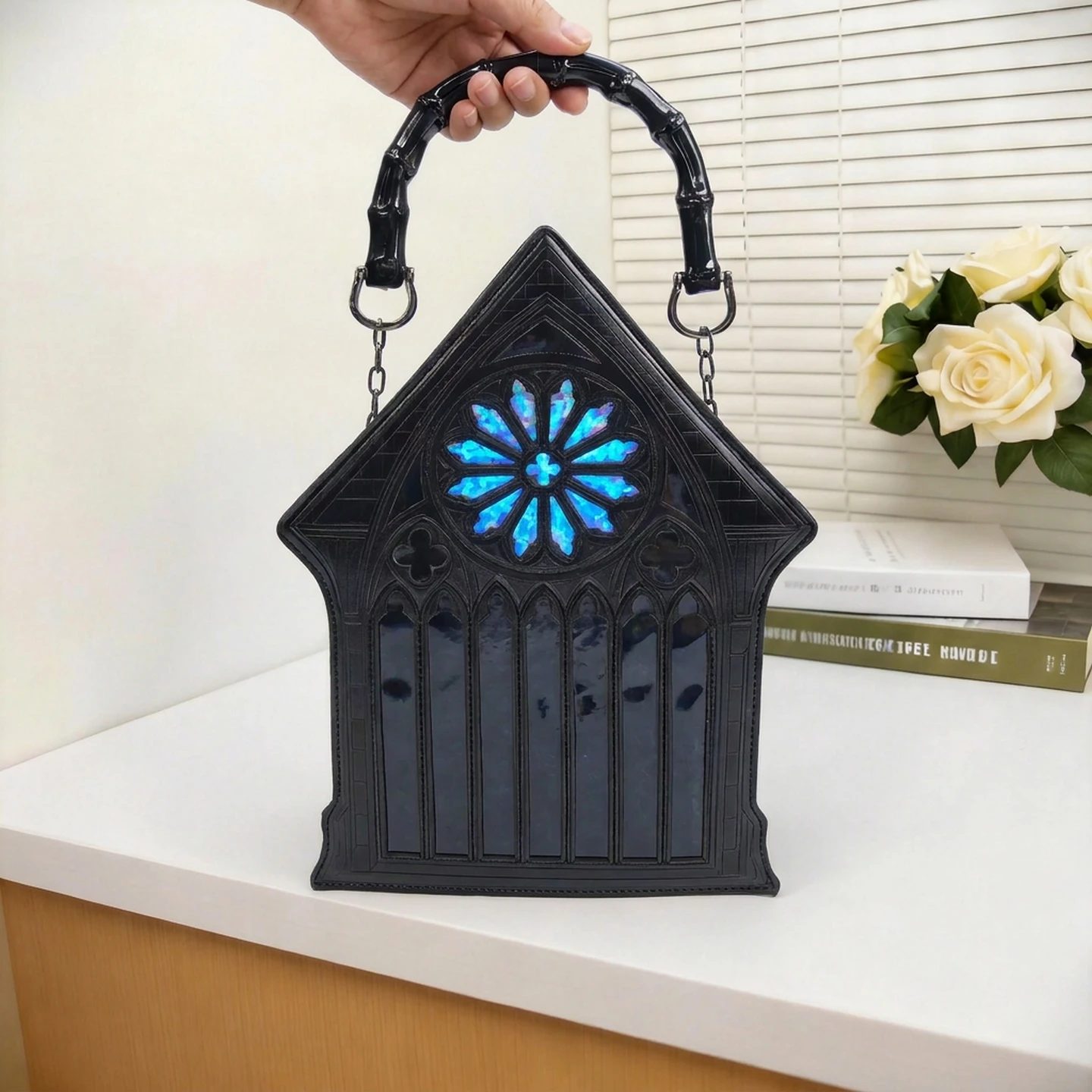 Women's Gothic Cathedral Shaped Box Bag with Stained Glass Window Design Unique Church Top Handle Crossbody Purse for Gothic
Women's Gothic Cathedral Shaped Box Bag with Stained Glass Window Design Unique Church Top Handle Crossbody Purse for Gothic