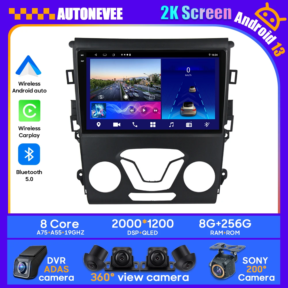 Android 13 для Ford Mondeo 5 2014 - 2019 автомобильная стереосистема мультимедийный радиоплеер GPS BT QLED Carplay Android автомобильный экран No 2din
Android 13 для Ford Mondeo 5 2014 - 2019 автомобильная стереосистема мультимедийный радиоплеер GPS BT QLED Carplay Android автомобильный экран No 2din