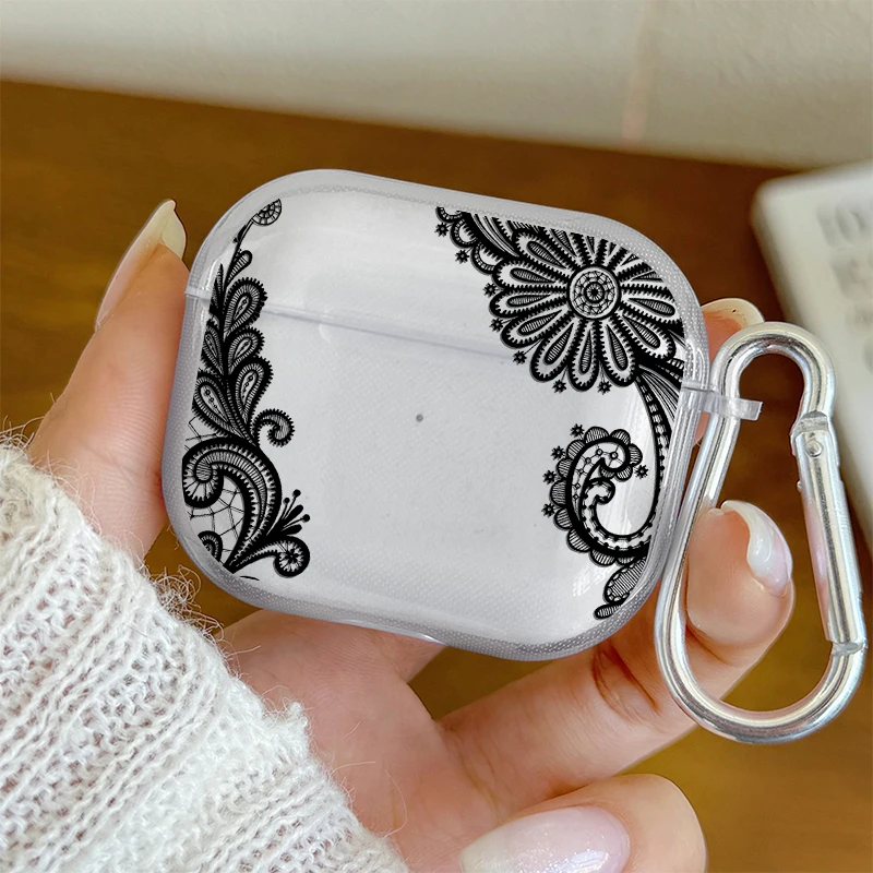 Earphone Case for AirPods Pro/Pro2/Pro3 Black Lace Floral Pattern Headphone Cover For AirPods 4/3/2/1 Shockproof Protective Case
Earphone Case for AirPods Pro/Pro2/Pro3 Black Lace Floral Pattern Headphone Cover For AirPods 4/3/2/1 Shockproof Protective Case