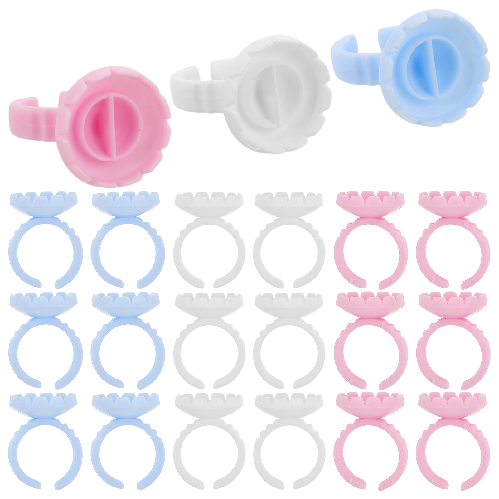 300pcs Eyelash Extension Holder Rings Lash Glue Cups Disposable Eyelash Glue Tray Salon Nail Tattoo Ink Use White 
300pcs Eyelash Extension Holder Rings Lash Glue Cups Disposable Eyelash Glue Tray Salon Nail Tattoo Ink Use White