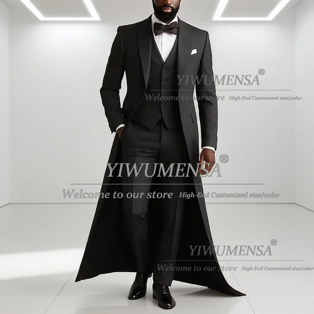 Elegant Long Suits Men For Wedding 3 Pieces Sets Single Breasted Groom Tuxedos Customized Man Banquet Business Party Blazer 2026
Elegant Long Suits Men For Wedding 3 Pieces Sets Single Breasted Groom Tuxedos Customized Man Banquet Business Party Blazer 2026