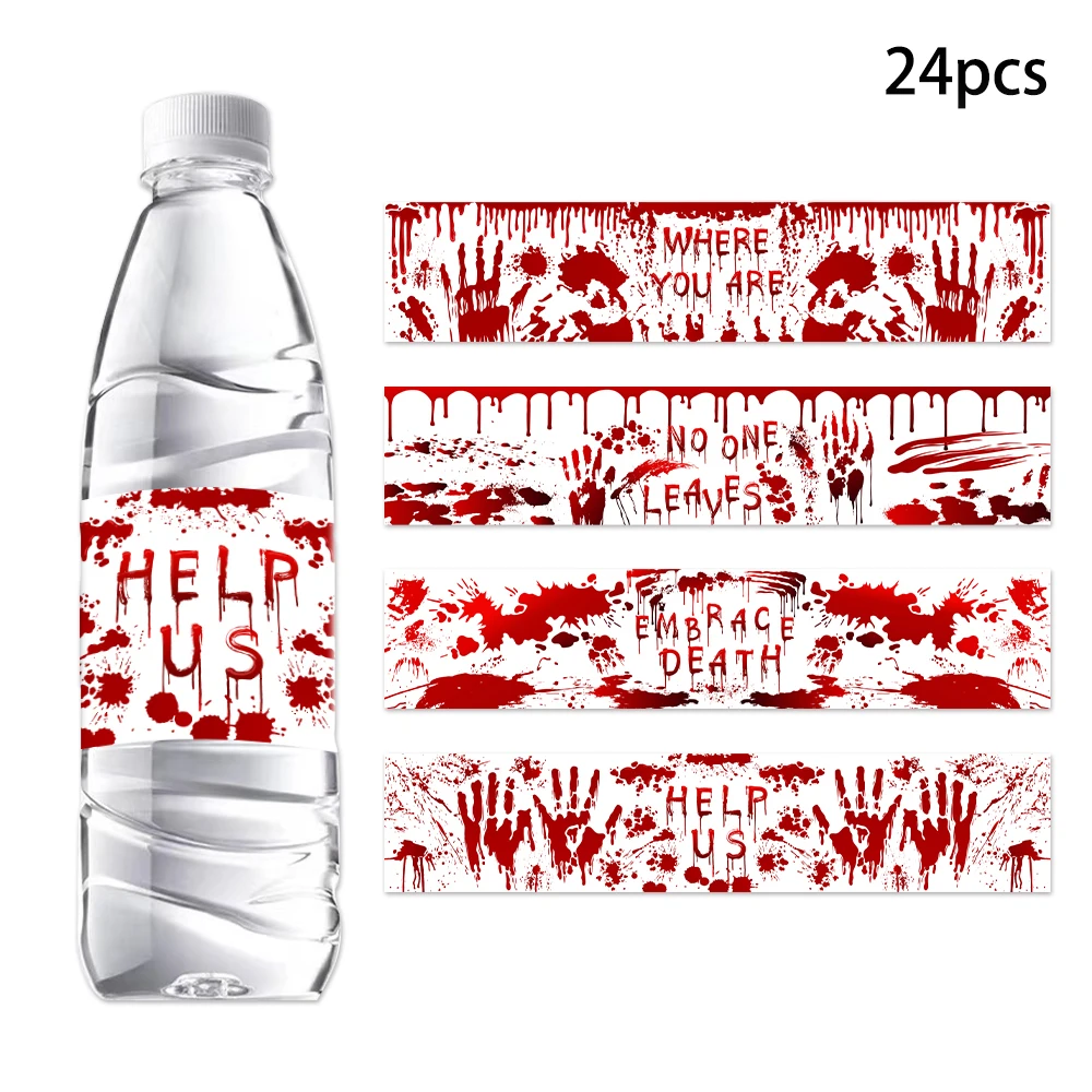 24pcs Halloween Horror Bloody Hand Water Bottle Sticker Label DIY Wine Bottle Packaging Halloween Party Decor Blood Bottle Wraps
24pcs Halloween Horror Bloody Hand Water Bottle Sticker Label DIY Wine Bottle Packaging Halloween Party Decor Blood Bottle Wraps