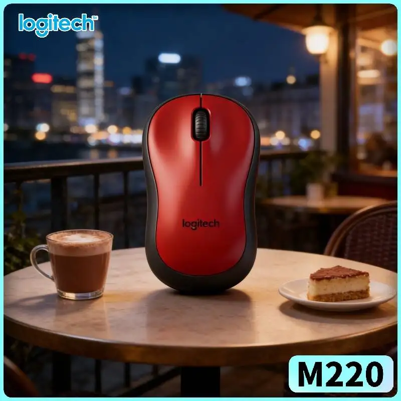 Logitech M220 Wireless Mouse Silent Clicks 10m Range 18-Month Battery Compact Size Office Home Daily Use Convenient Accessory