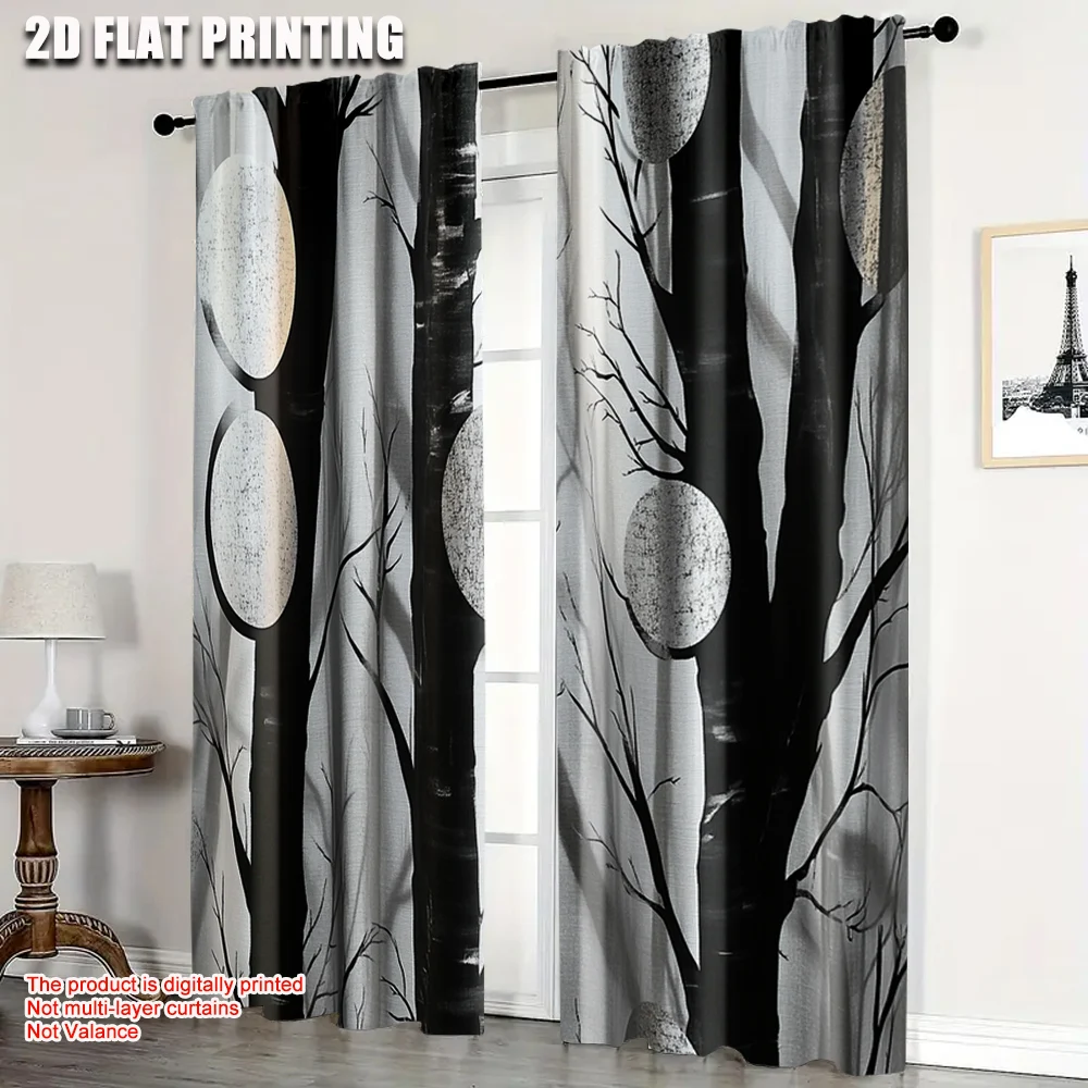 2pcs, Light Filtering Curtains 2D print Black and White Geometric Circle Polyester Easy Install (without rod) Room Decor Ldeal
2pcs, Light Filtering Curtains 2D print Black and White Geometric Circle Polyester Easy Install (without rod) Room Decor Ldeal