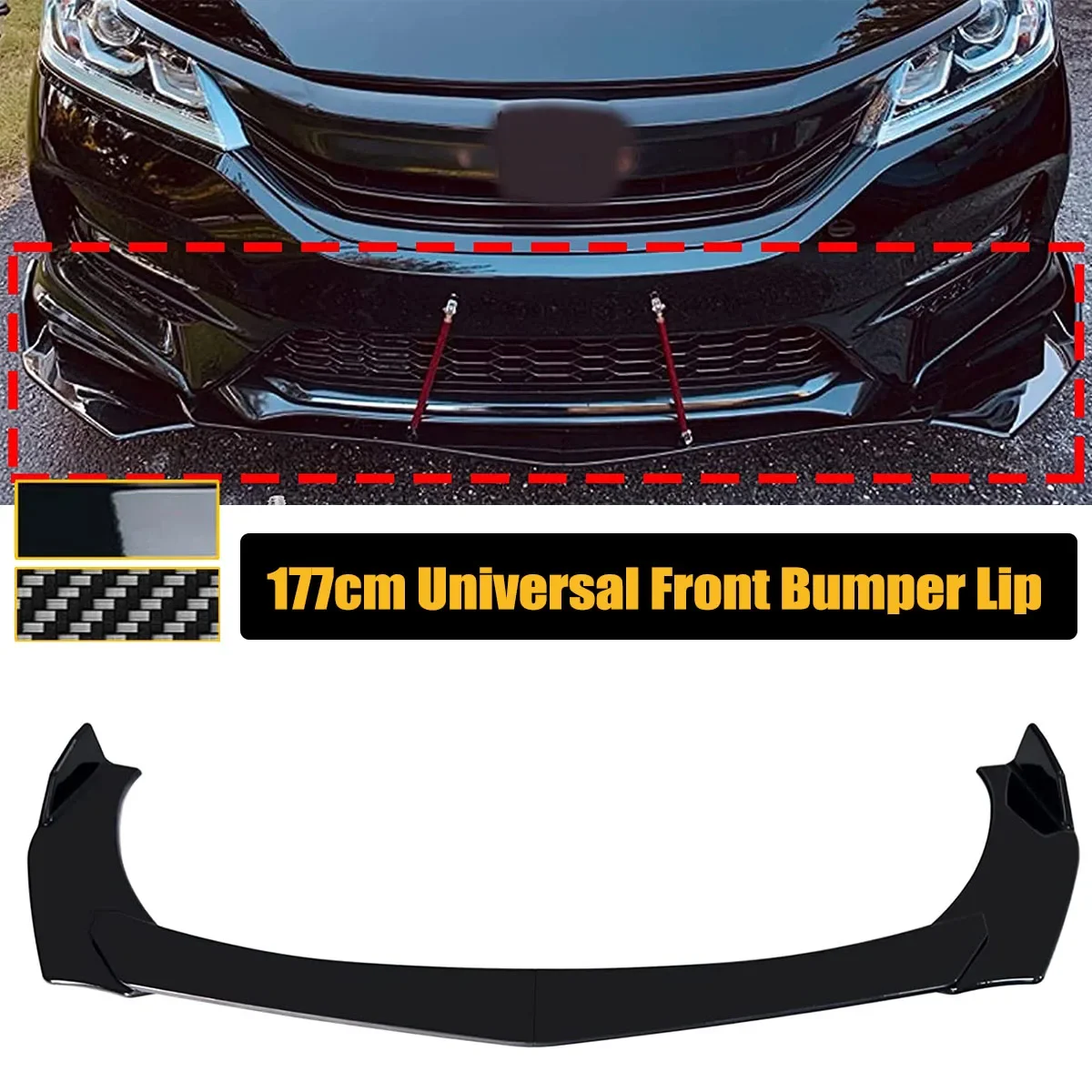 Универсальный передний бампер, спойлер для Honda Civic Si Sedan Fit Accord, боковой сплиттер, комплект кузова, автомобильные аксессуары 177 см 
Универсальный передний бампер, спойлер для Honda Civic Si Sedan Fit Accord, боковой сплиттер, комплект кузова, автомобильные аксессуары 177 см