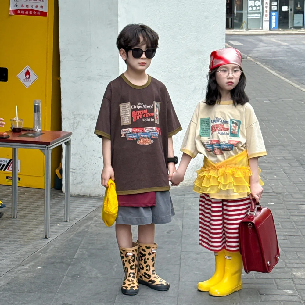 2025 Summer Kids T Shirt Korean Children's Clothes Boys Short Sleeve Tops Girls Cotton Oversized Tee Shirt Fashion Baby Clothing
2025 Summer Kids T Shirt Korean Children's Clothes Boys Short Sleeve Tops Girls Cotton Oversized Tee Shirt Fashion Baby Clothing