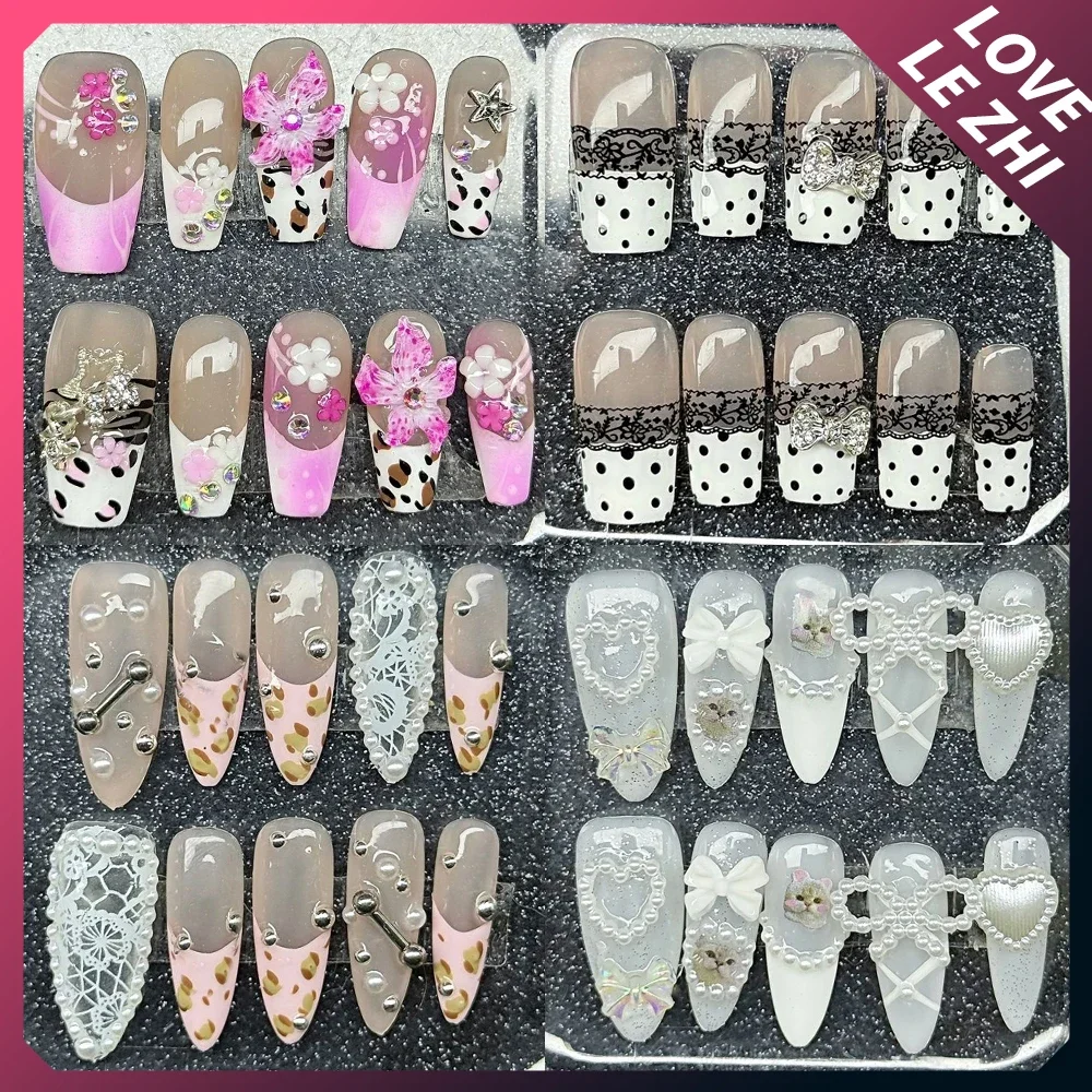 Y2K Cartoon Rilakkuma Bowknot Wings Musical Notes Handmade Press On Nails Flower Pearl Diamond Stars Nails Party Sticker Gift
Y2K Cartoon Rilakkuma Bowknot Wings Musical Notes Handmade Press On Nails Flower Pearl Diamond Stars Nails Party Sticker Gift