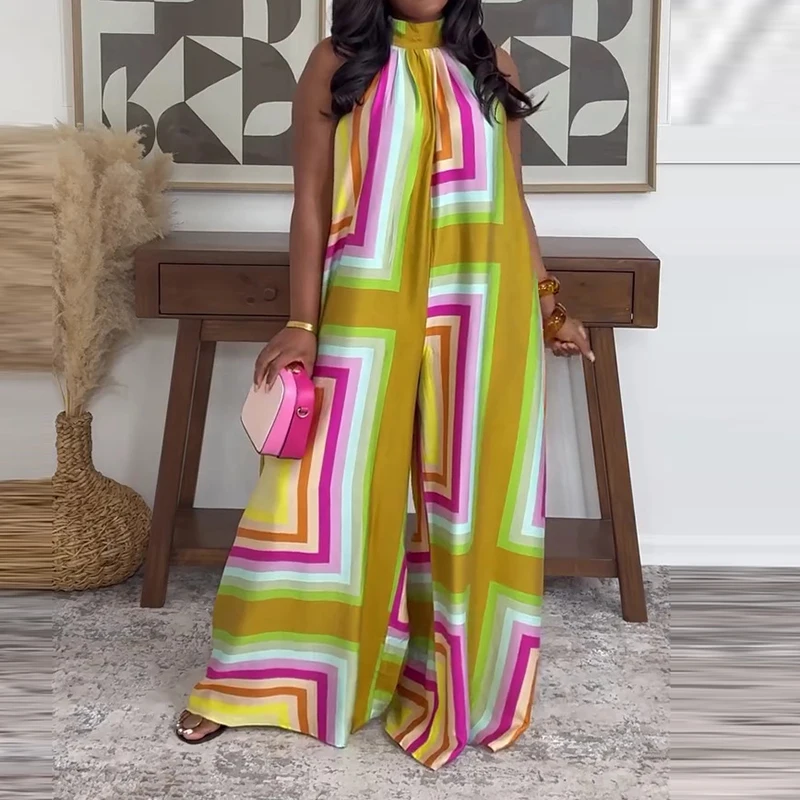 Geometric Pattern Printed Sleeveless Wide Leg Playsuit Summer Sleeveless Pocket Loose Romper Casual High Street Women's Jumpsuit
Geometric Pattern Printed Sleeveless Wide Leg Playsuit Summer Sleeveless Pocket Loose Romper Casual High Street Women's Jumpsuit