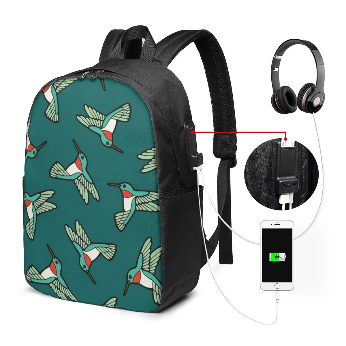 Hummingbird Pattern Backpack Travel Notebook Bag Computer College Student School Bag Laptop Shoulder Bags for Men Women
Hummingbird Pattern Backpack Travel Notebook Bag Computer College Student School Bag Laptop Shoulder Bags for Men Women