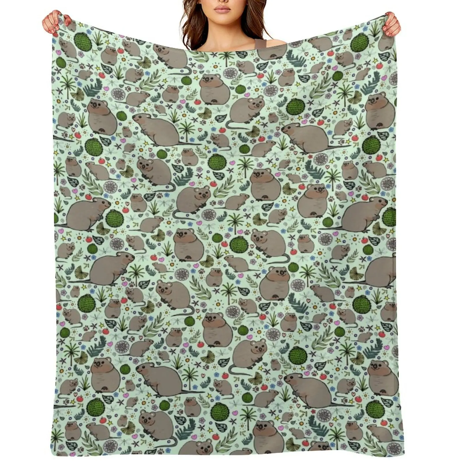 Quokkas in Green Throw Blanket warm winter Soft Thermal Luxury Blankets
Quokkas in Green Throw Blanket warm winter Soft Thermal Luxury Blankets