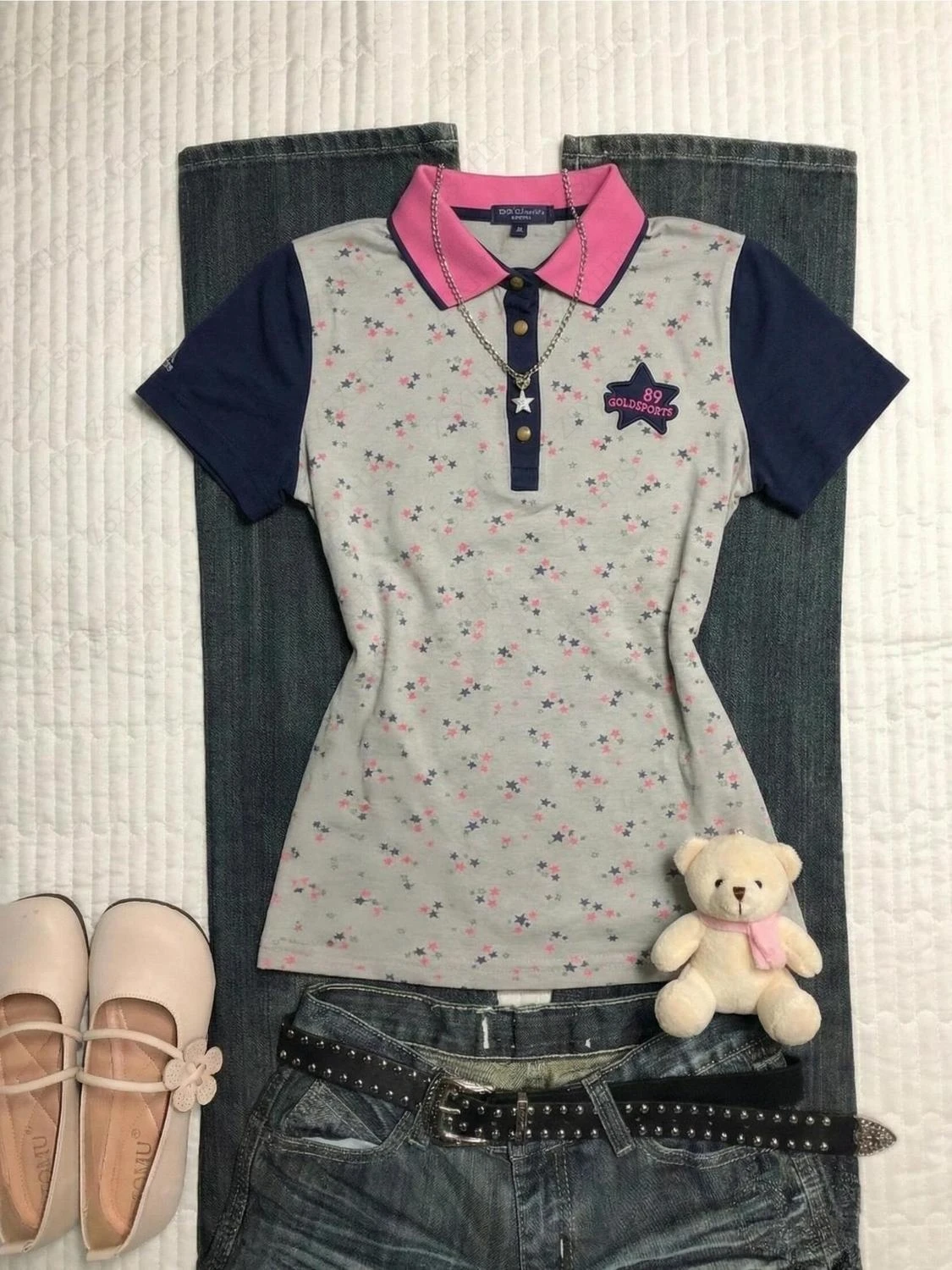 Floral Polo Collar Shirts Women Gothic preppy style Short Sleeve Embroidery Graphic Sweet Summer Japanese Style Kawaii Y2k Tops
Floral Polo Collar Shirts Women Gothic preppy style Short Sleeve Embroidery Graphic Sweet Summer Japanese Style Kawaii Y2k Tops