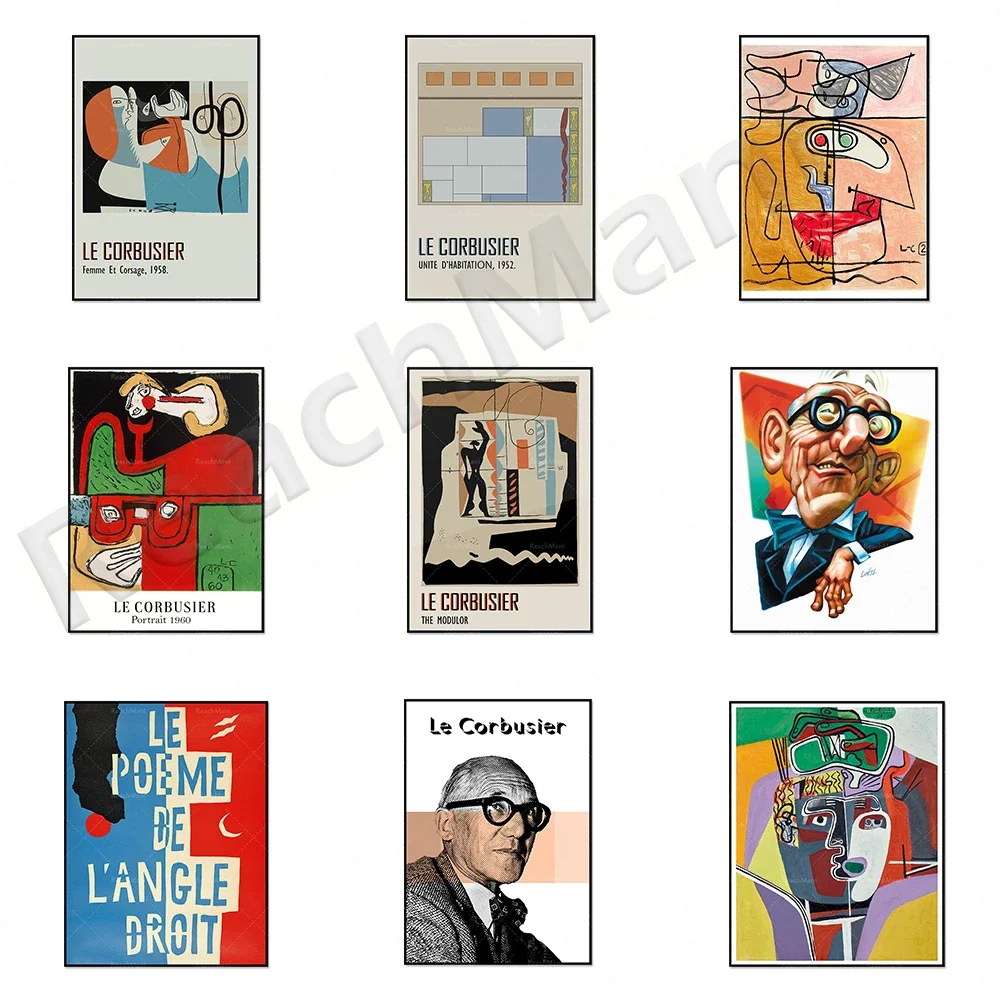 Le Corbusier vintage exhibition prints, Le Corbusier icon wall art geometry Bauhaus printed poster
Le Corbusier vintage exhibition prints, Le Corbusier icon wall art geometry Bauhaus printed poster